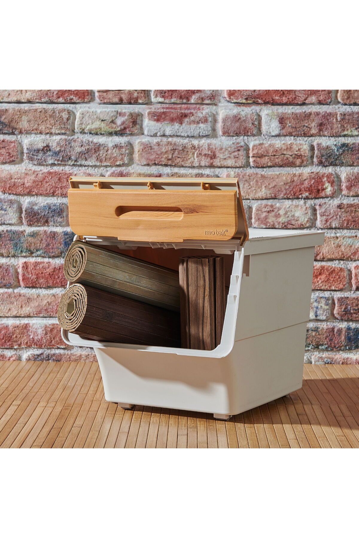 ASPARTAM Bambu Görünümlü Tekli Organizer - 33 lt
