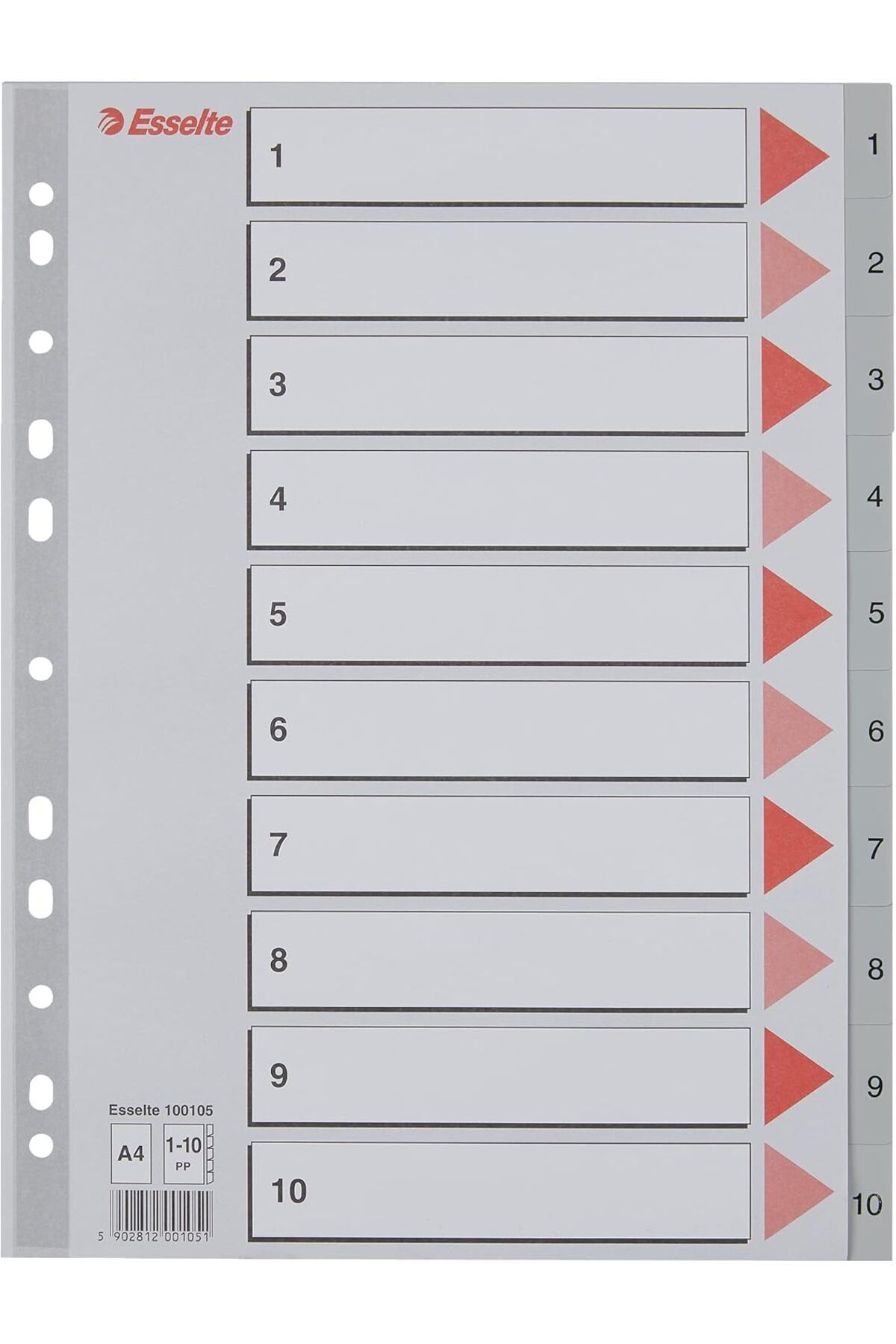 STOREMAX ELZ 1-10 Rakam Separatör, A4, Gri, 100105 FRNTR 1127478