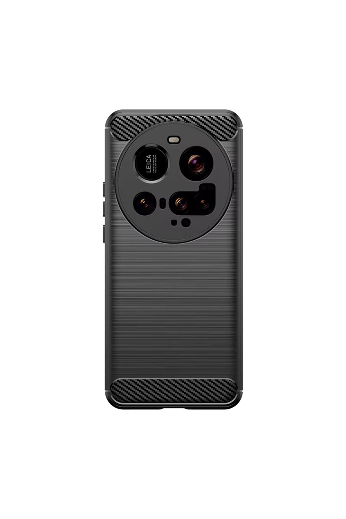Microcase Xiaomi 15 Ultra ile Uyumlu Brushed Carbon Fiber Silikon Kılıf - Siyah AL3332