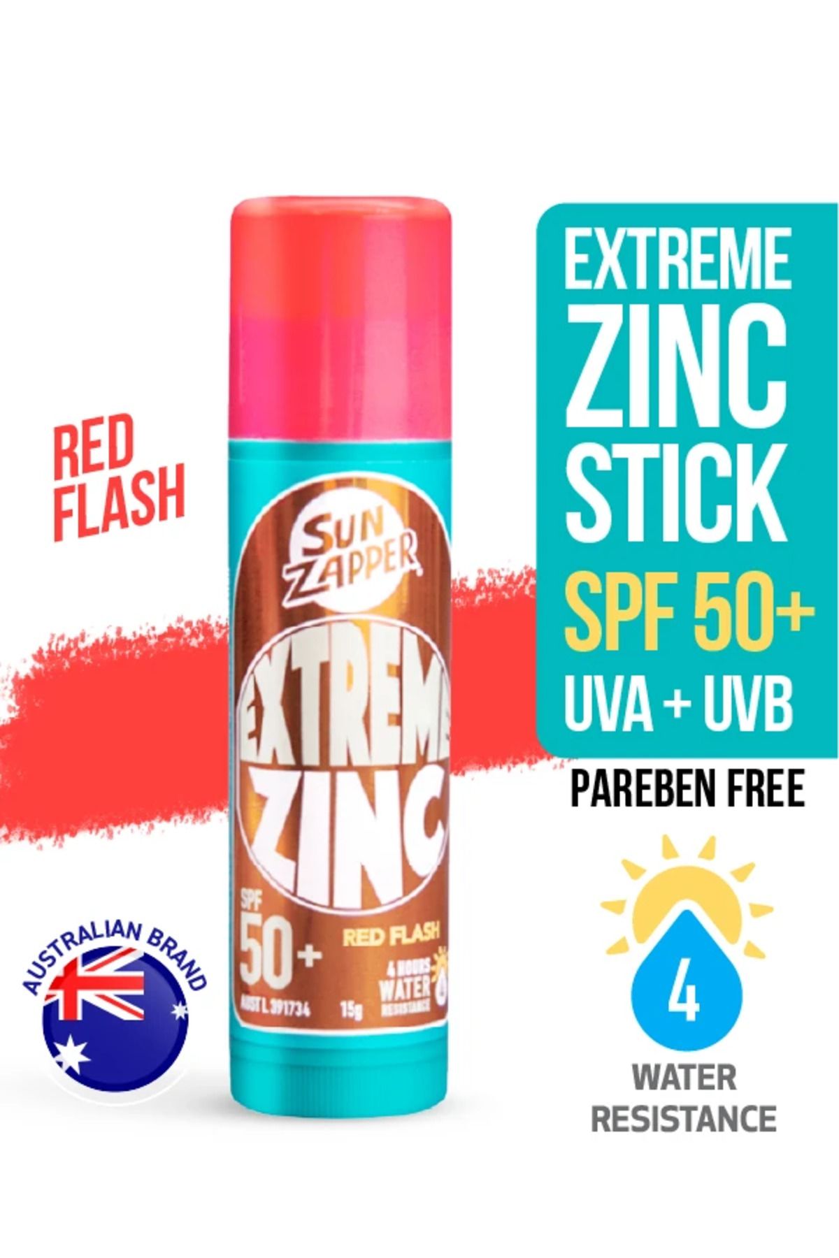 Sun Zapper Extreme Zinc Stick Red Flash SPF 50+ 15g