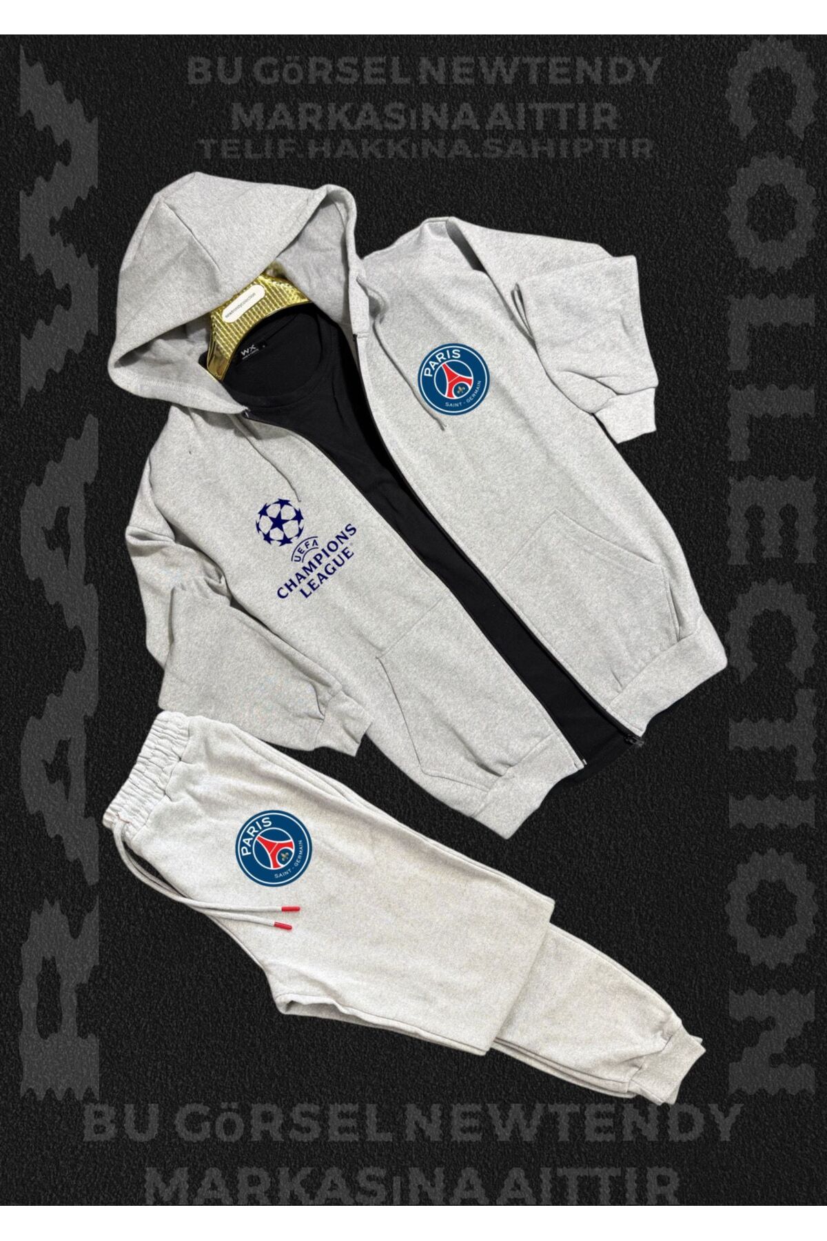 NEW TRENDY COLLECTİON PSG Logolu Yazlık Fermuarlı Eşofman Takımı- Şampiyonlar Stili-Spor ve Sokak Modası