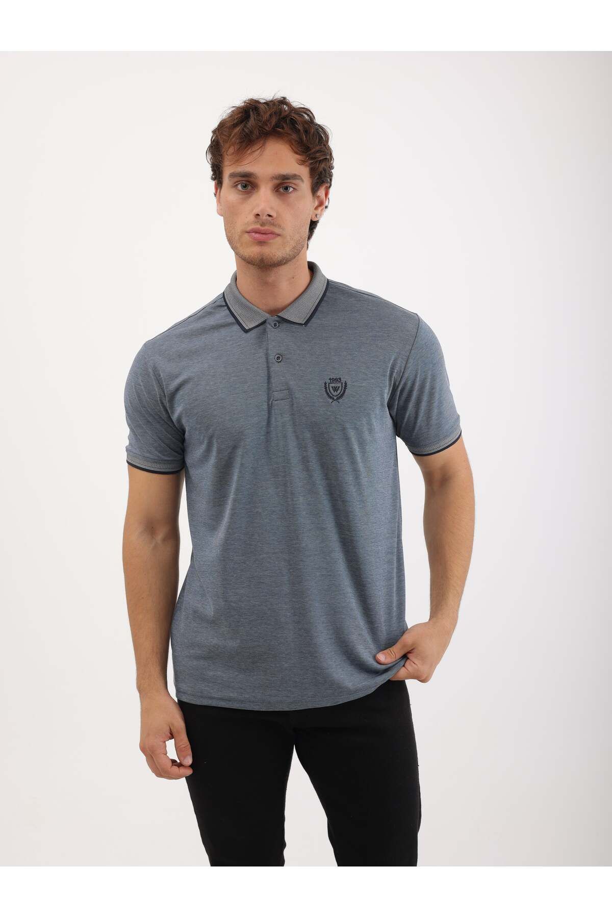 WKM Erkek Regular Fit Polo Yaka Kagi Basic T-Shirt