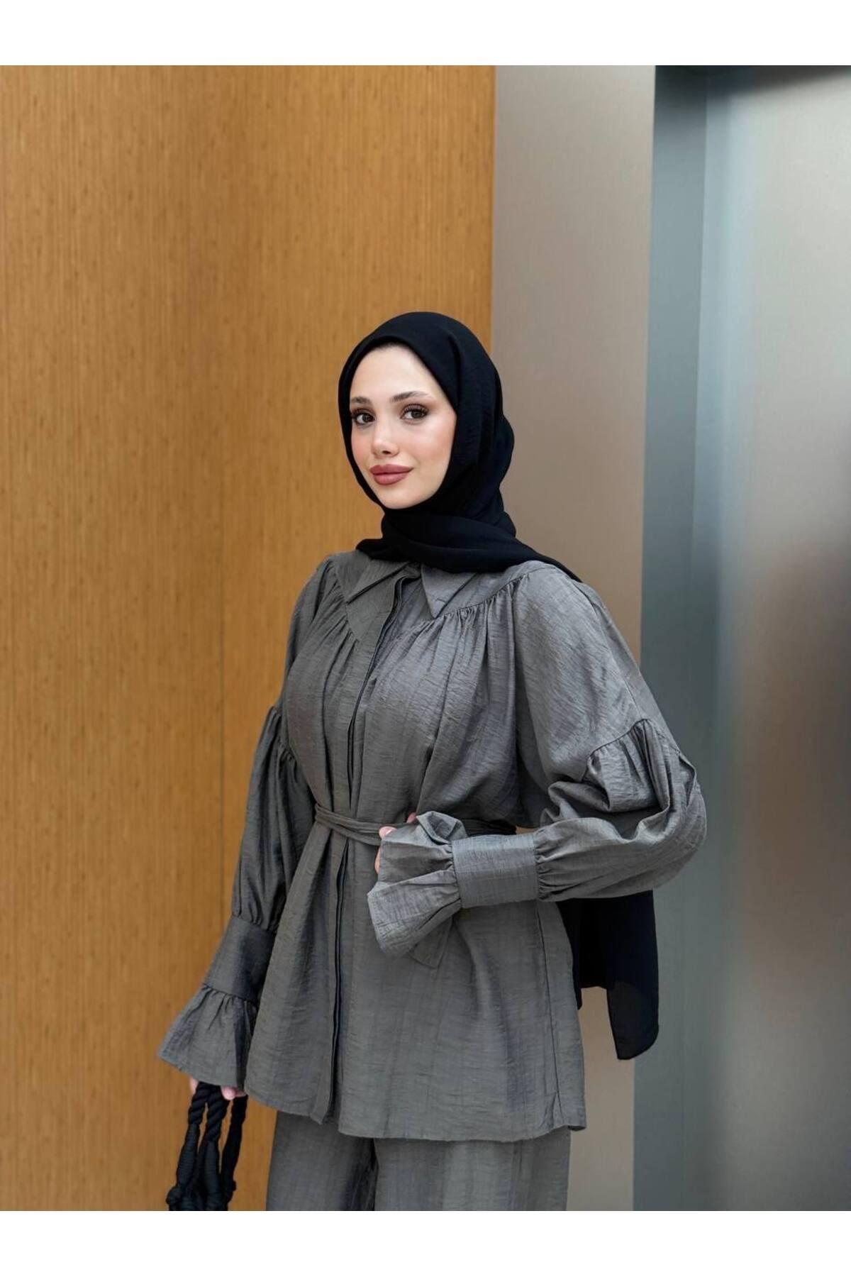 Butik Tesettür Elbise Balon Kol