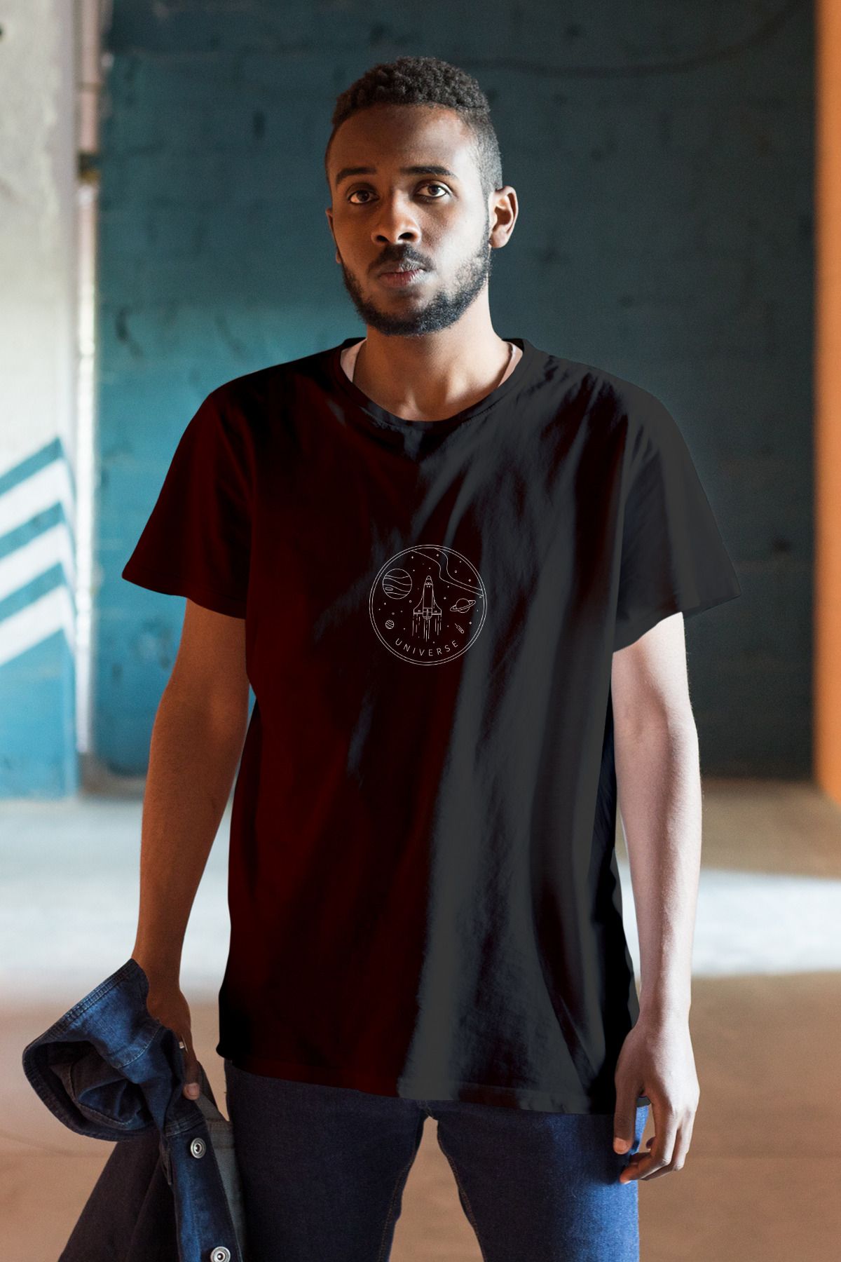 Decrift Universe %100 Pamuk Erkek T-Shirt