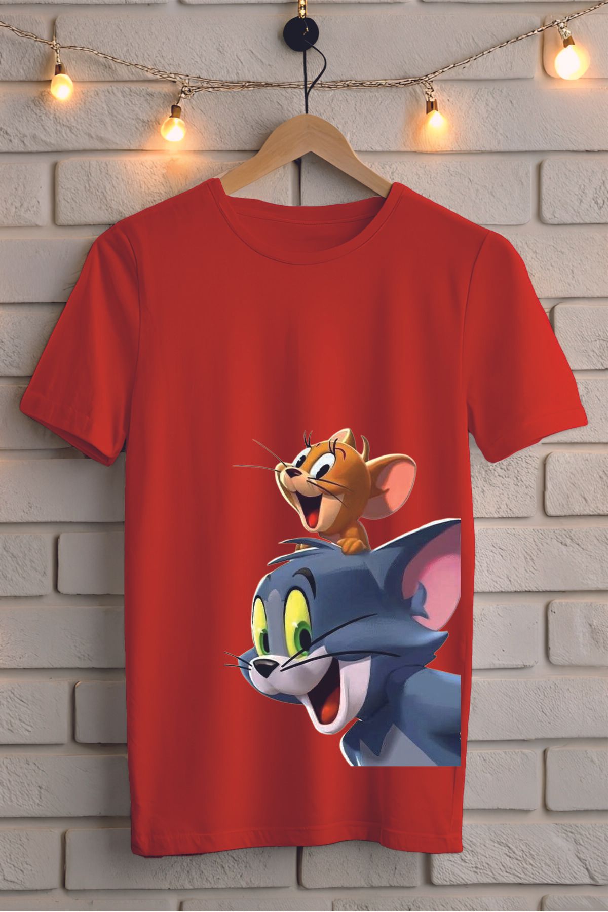 ModaSphere TOM ve JERRY Baskılı Unisex Oversize Tişört