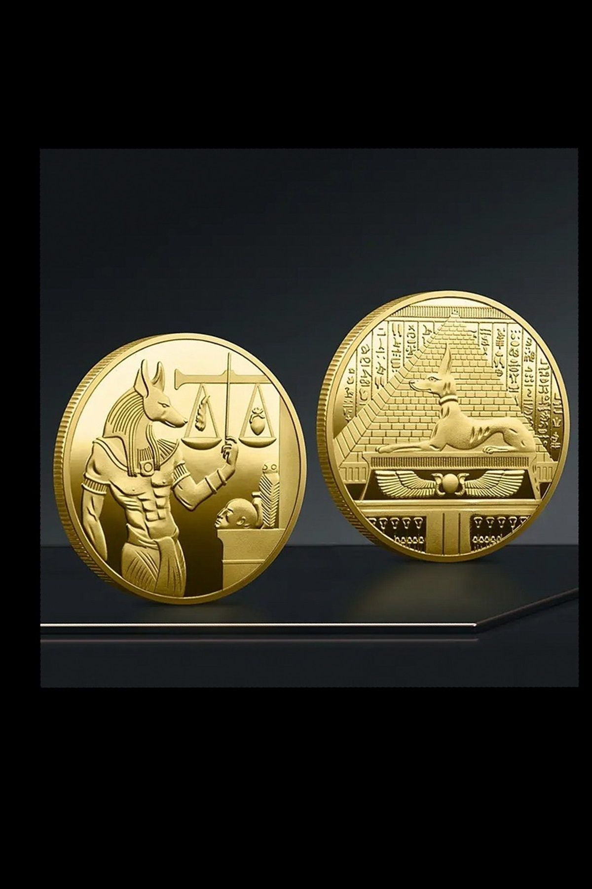 Solfera Anubis Antik Mısır Koruyucu Mitoloji Yazı Tura Koleksiyon Metal Şans Hatıra Parası CP043