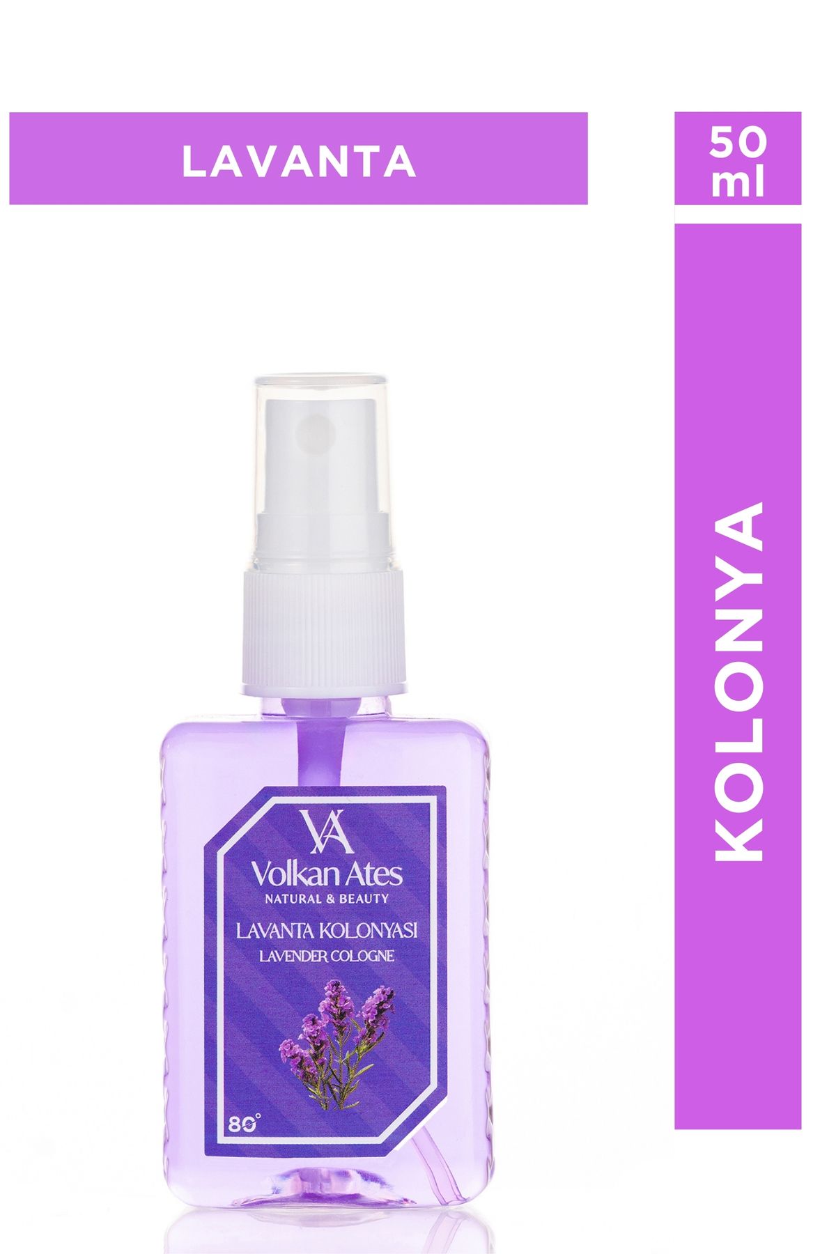 Volkan Ates Natural & Beauty Parfümlü Kolonya - Lavanta 50 ml