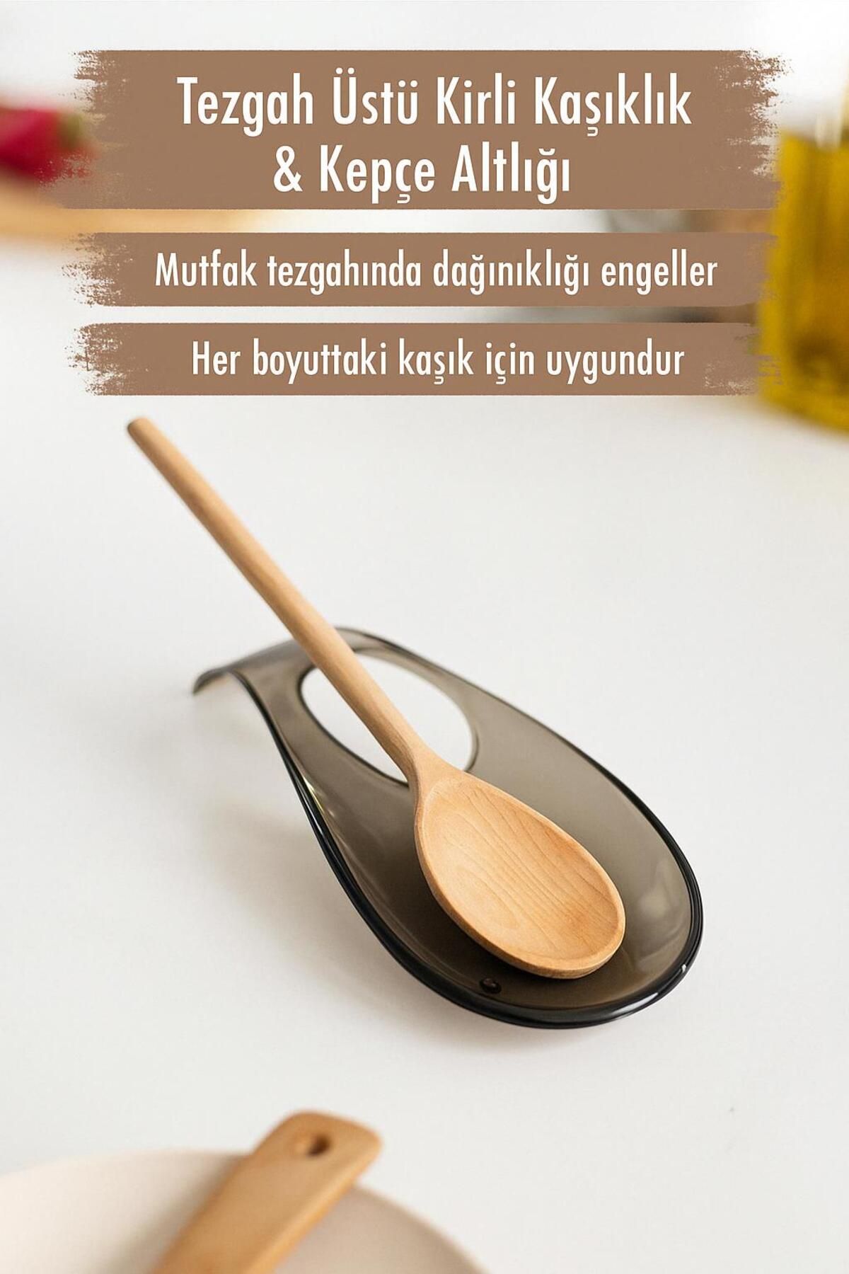 Depa Akrilik Füme Tezgah Üstü Kirli Kaşıklık & Kepçe Altlığı