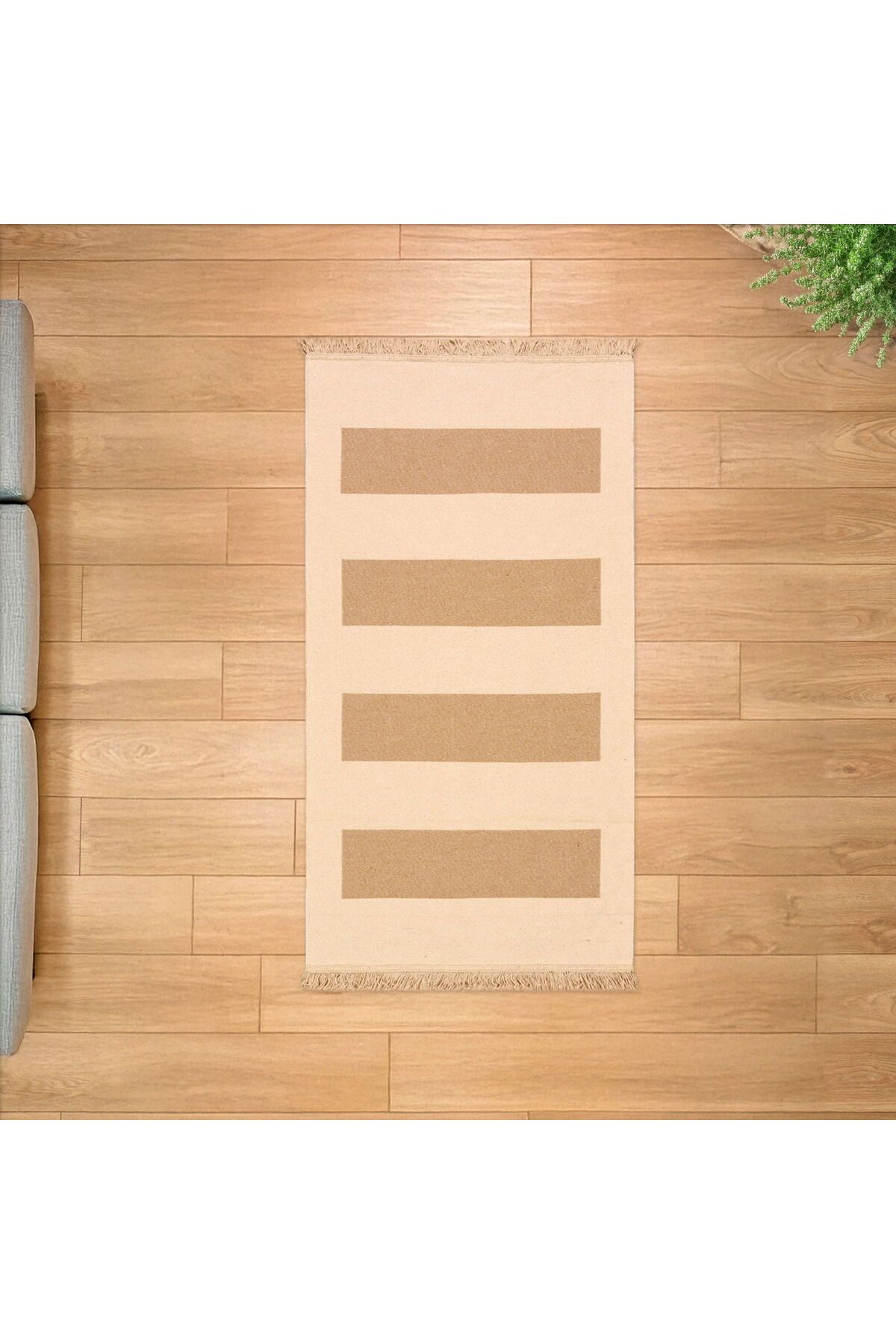 ASPARTAM Vogar Çift Taraflı Mutfak Halısı - Ekru - 80x150 cm