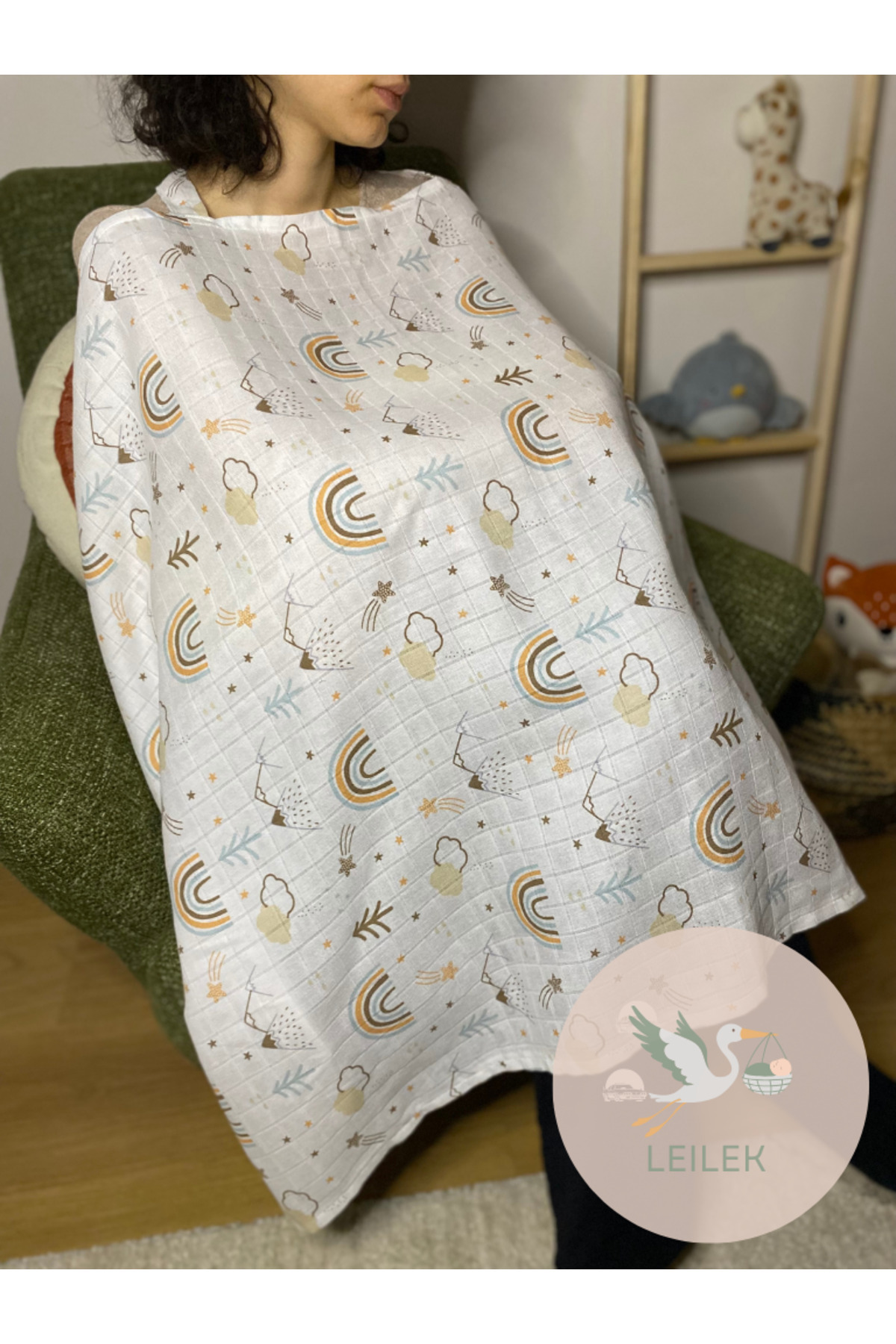 Leilek 6 Çeşit 11 Parça %100 Pamuk Müslin Set Ağız Ve Omuz Bezi -Emzirme ve Puset Örtüsü -Mama Önlüğü-Örtü fotoğrafı 3 (önizleme)