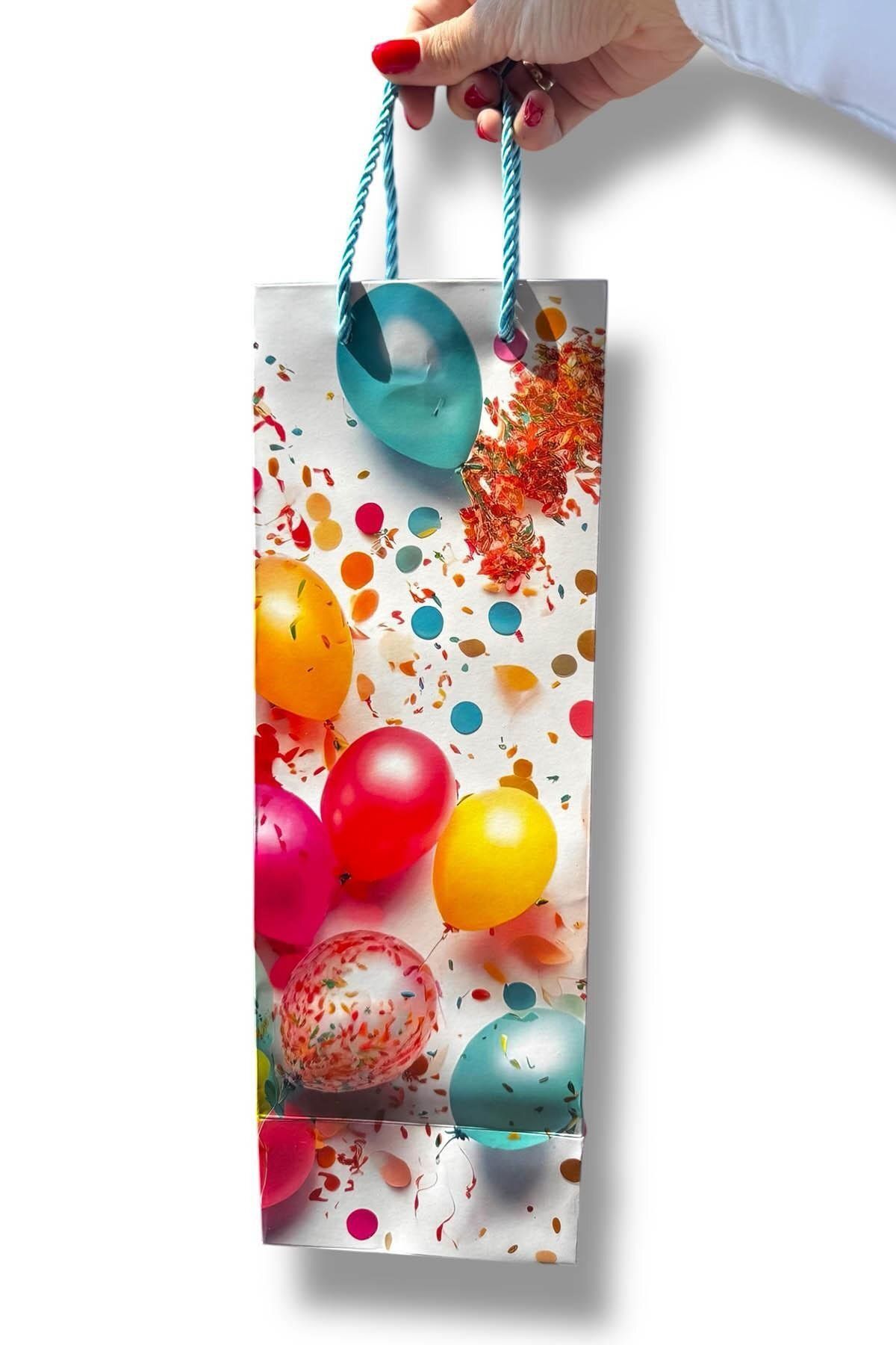 TAKIŞTIR Karışık Renk Balon Figürlü Karton Çanta