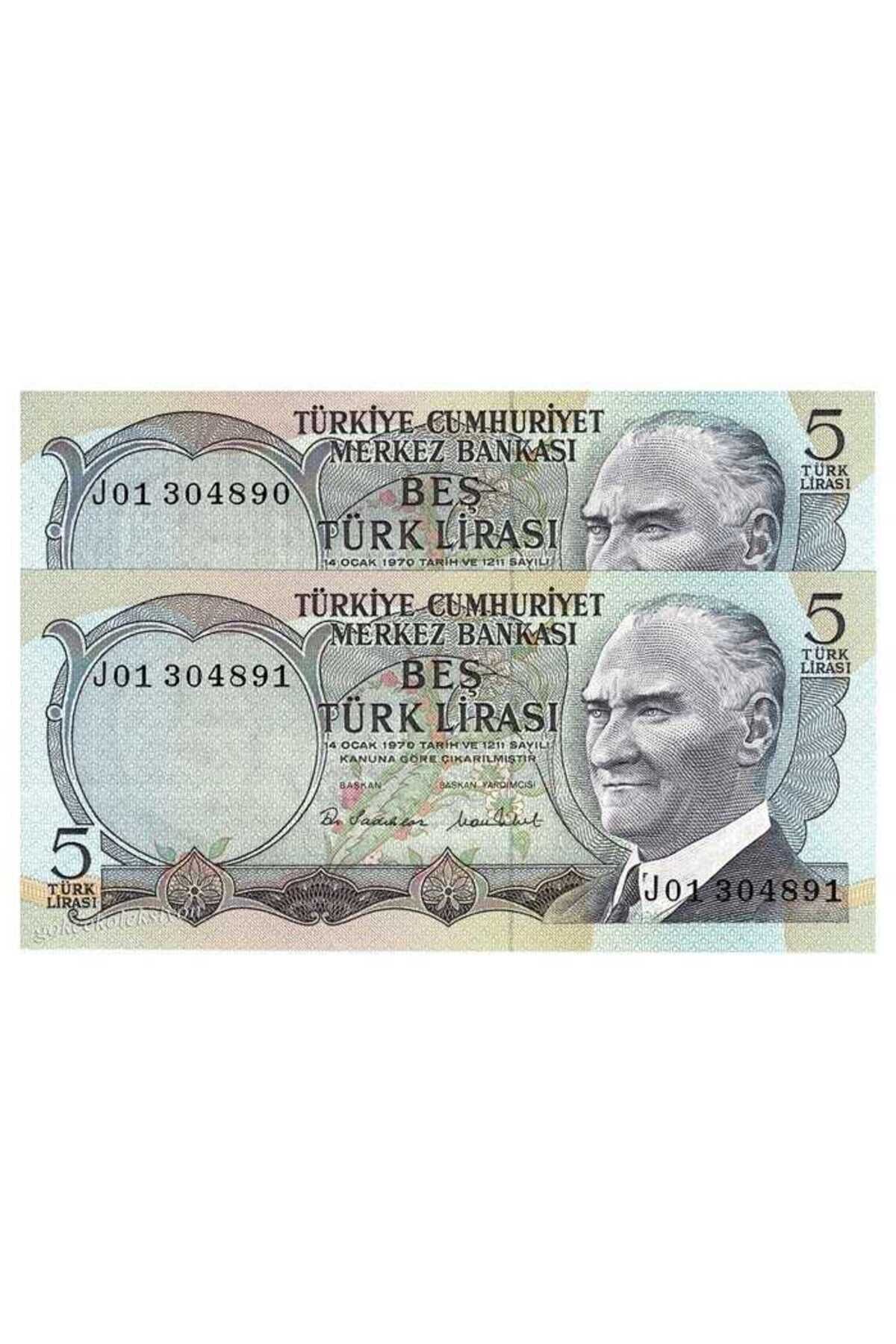 Gökçe Koleksiyon 6.Emisyon 2.Tertip 5 Türk Lirası Seri Takipli J01 ÇAÇİL TCK2919