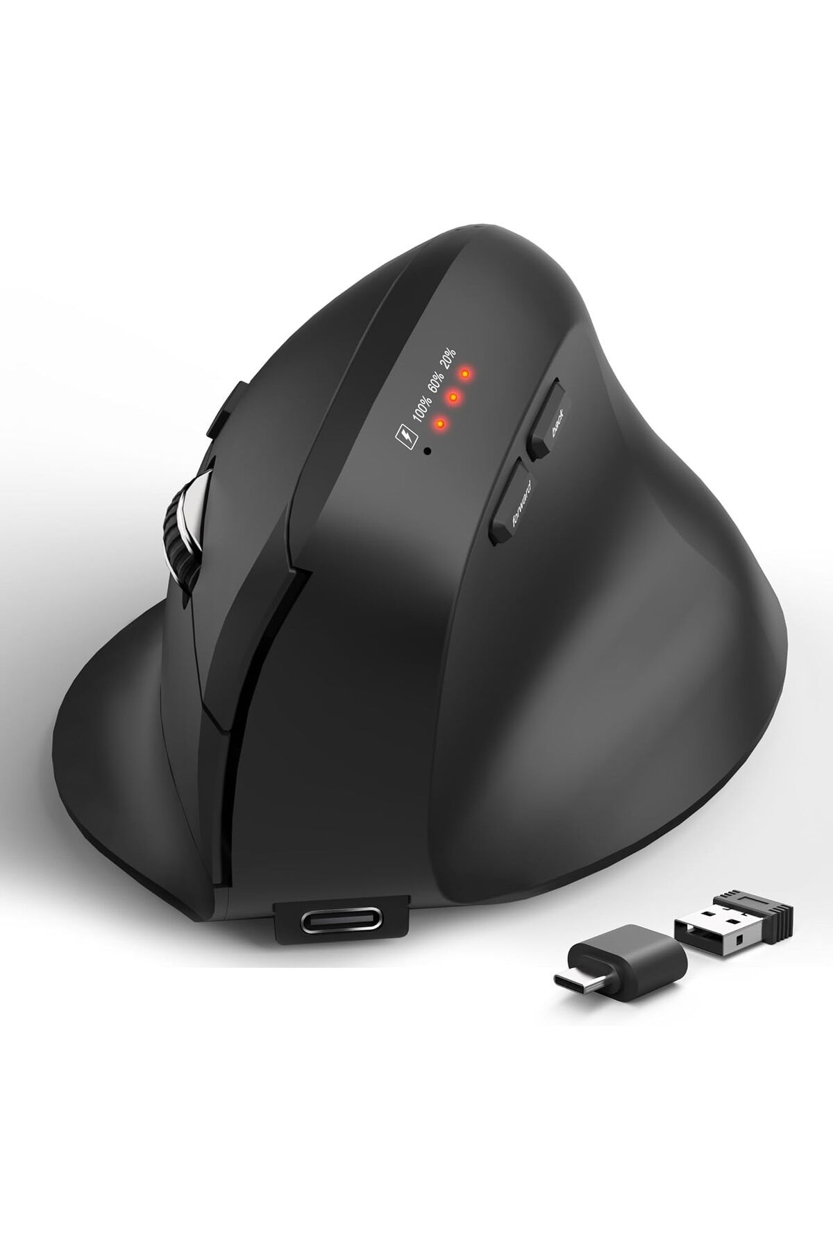 GHAJZ Bluetooth ve 2.4GHz Ergonomik Fareler, 3 DPI Seviyesine Sahip 2'si 1 Arada Kablosuz Fare