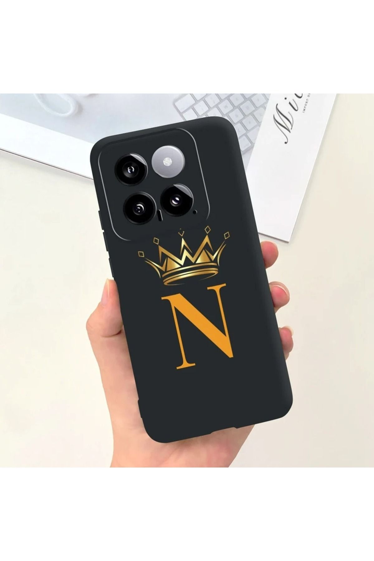 Rotaks Xiaomi Mi 14 Uyumlu Kılıf Silikon Esnek İsme Özel Baskılı Harf
