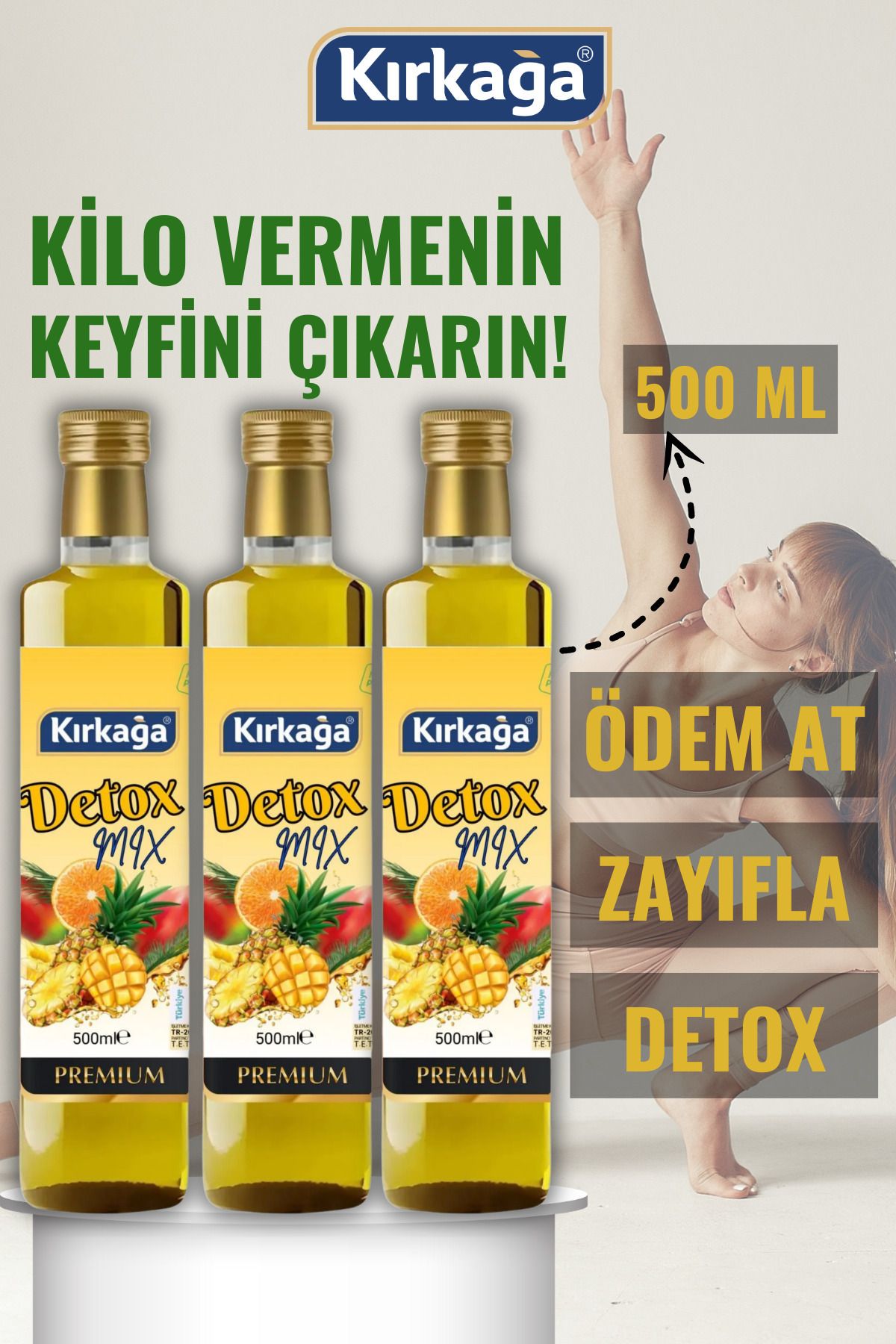 Kırkağa Detomiks Doğal Detox Sirkesi 250 ml (3 ADET)kilo Vermeye %100 Doğal | Sirke Ve Nar Ekşisi