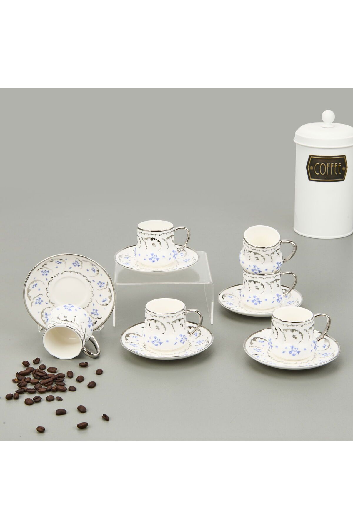 ASPARTAM Blue 12 Parça Kahve Fincanı - Renkli