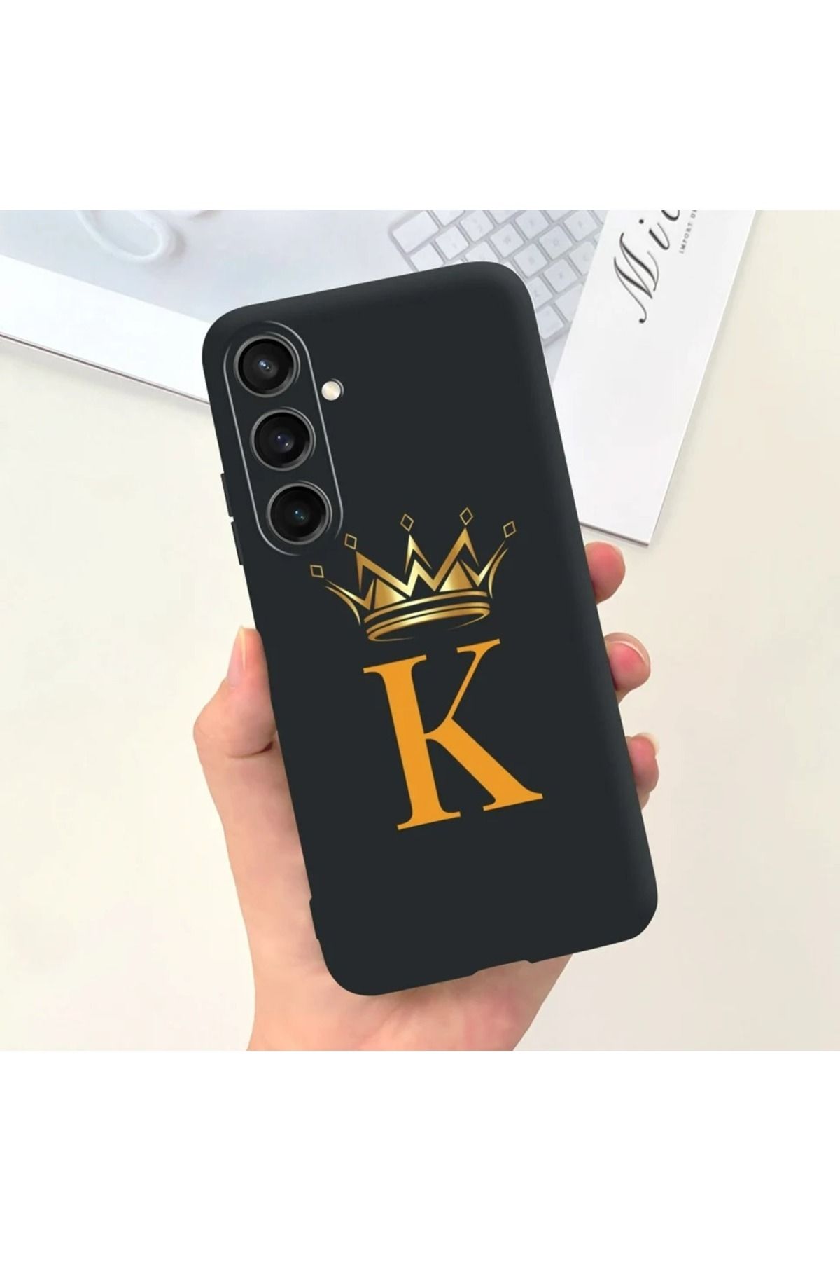 Rotaks Samsung Galaxy A35 Uyumlu Kılıf Silikon Esnek İsme Özel Baskılı Harf
