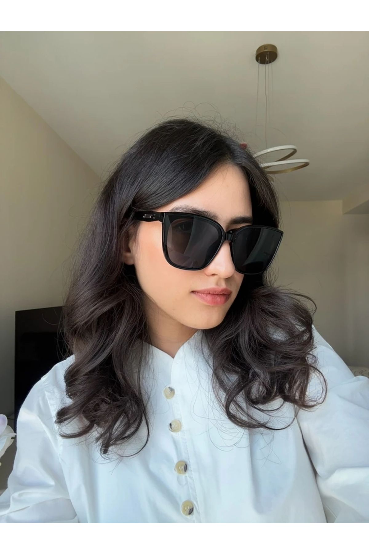 RoseandRoses Aven Orijinal Model Güneş Gözlüğü Siyah Çerçeve Siyah Cam