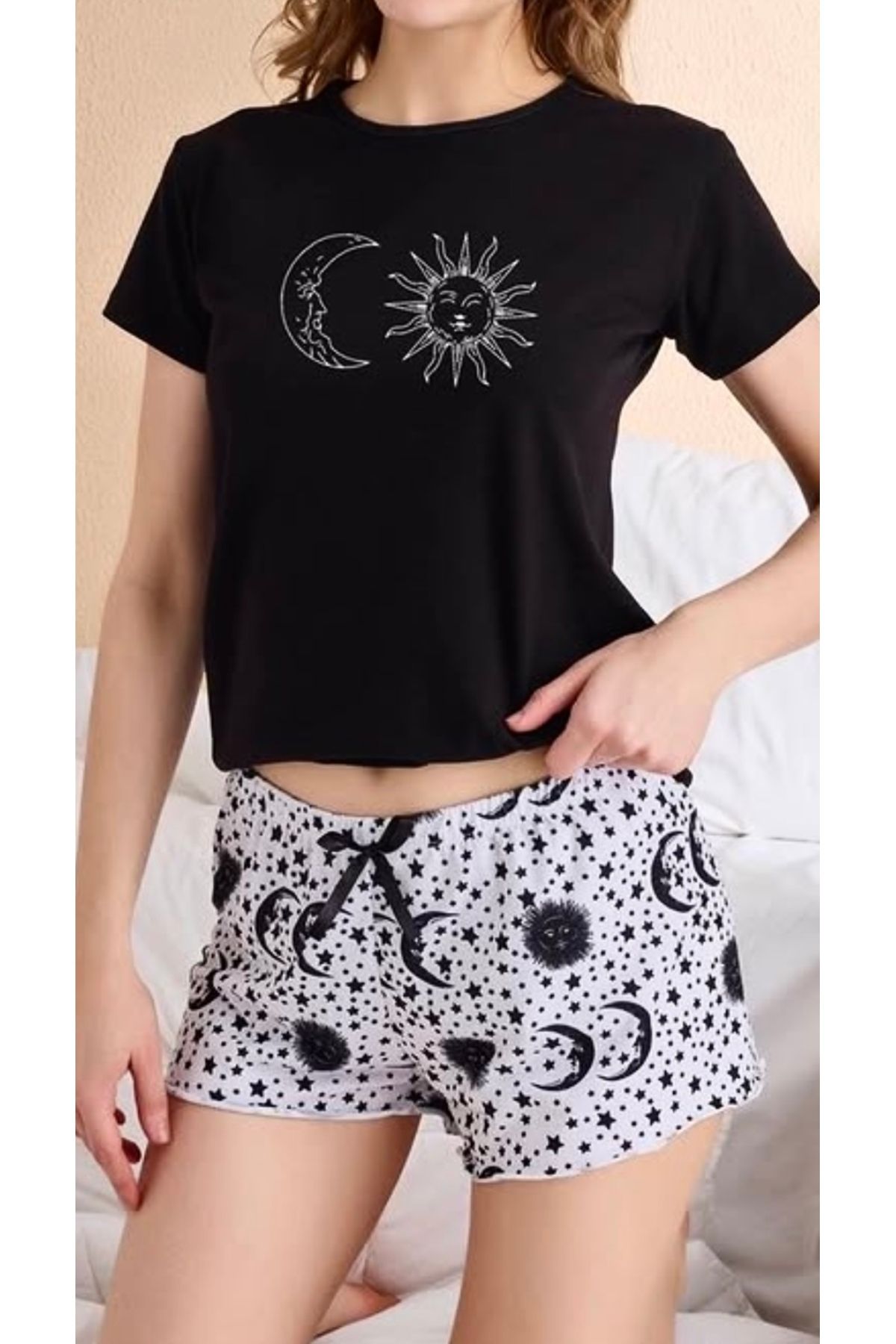 shiny date Kısa Kollu Şortlu Pijama Takımı