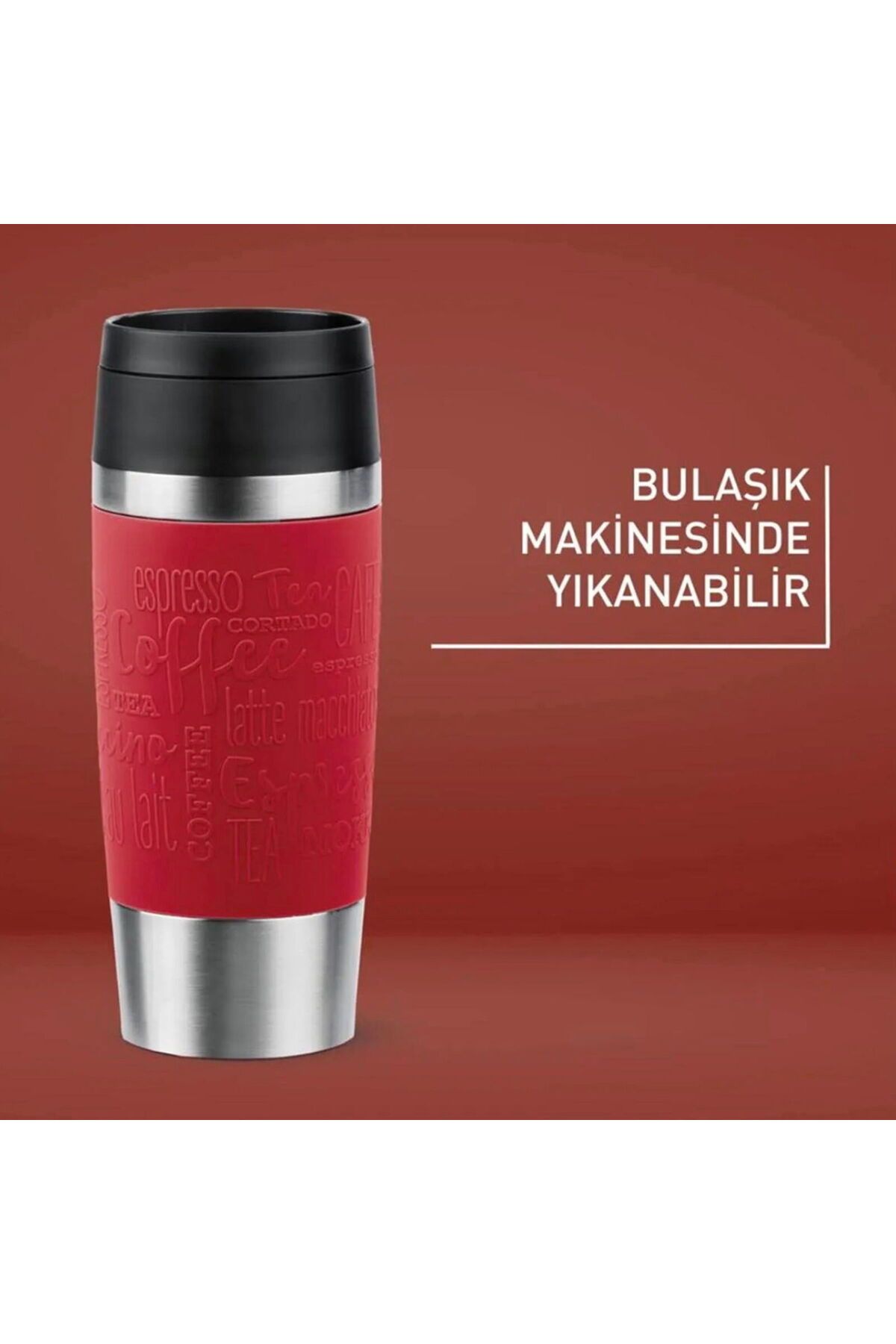 ASPARTAM Travel Mug Termos - Kırmızı - 360 ml