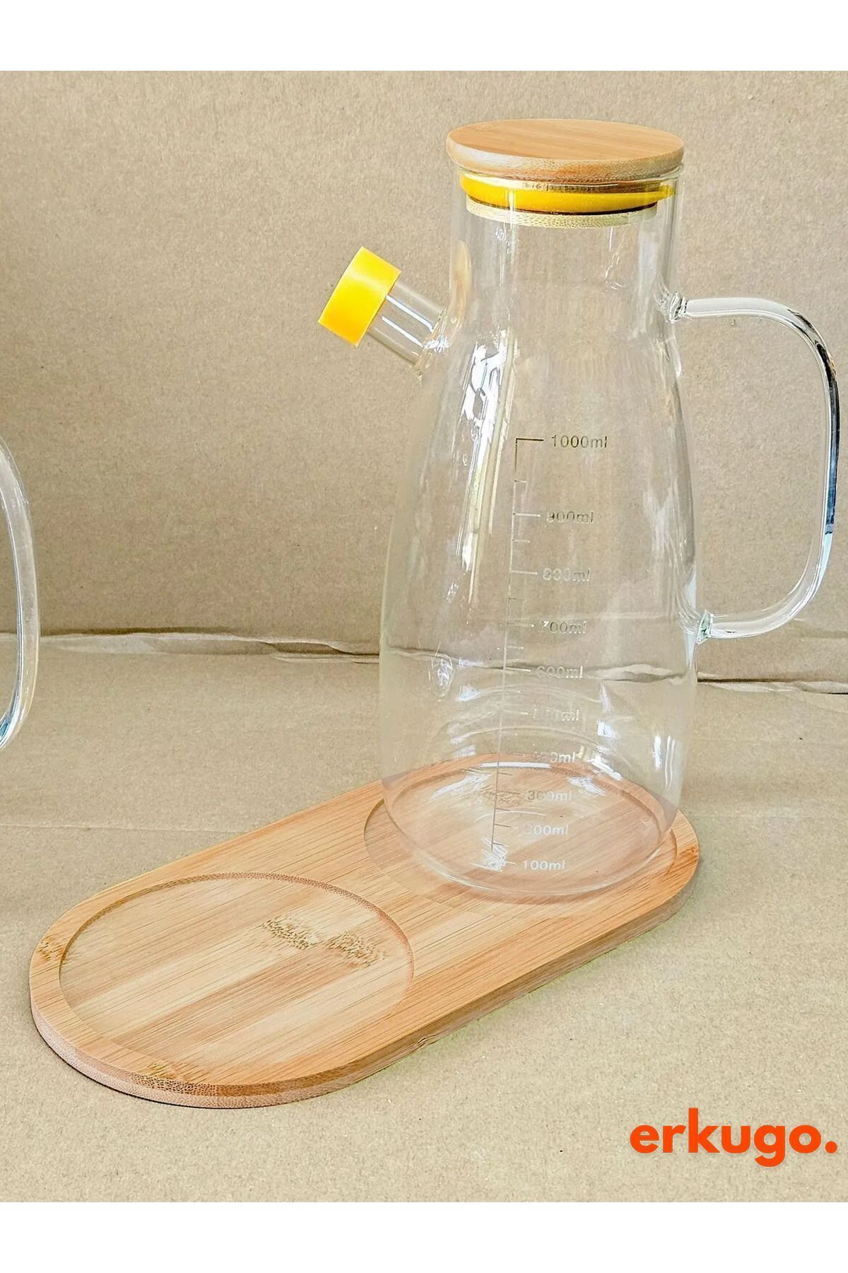TZR GROUP Bambu 2 Bölmeli Yağdanlık Altlığı, Yağdanlık Standı, Sosluk Standı