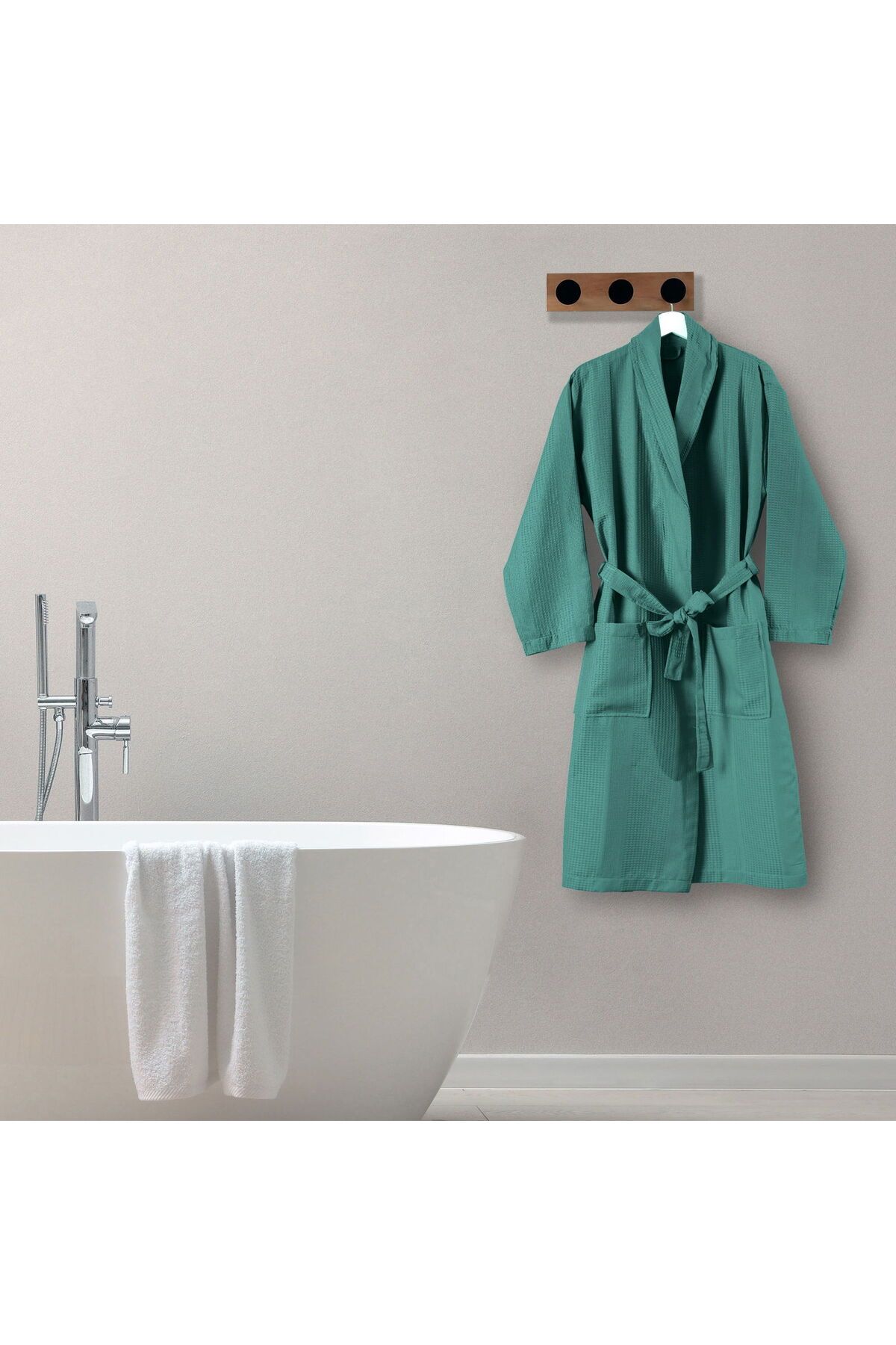 MATMEL Erkek Waffle Bornoz - Mint - L / XL