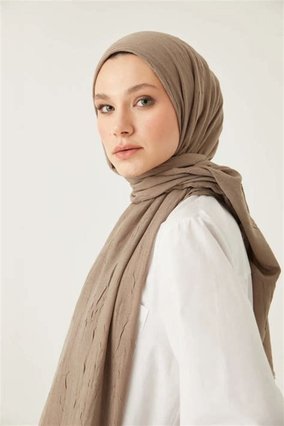 SHAWL FASHİON Düz Renk Piliseli Bambu Şal
