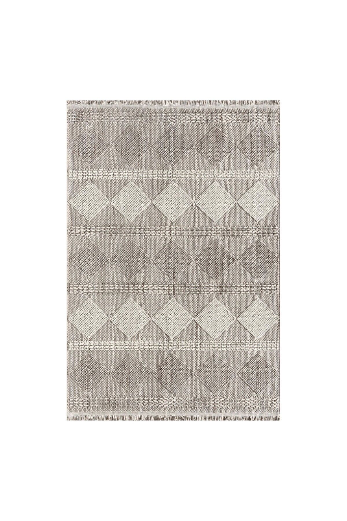 ASPARTAM Agra Cyan Modern İskandinav Desenli Halı - Gri - 160x230 cm