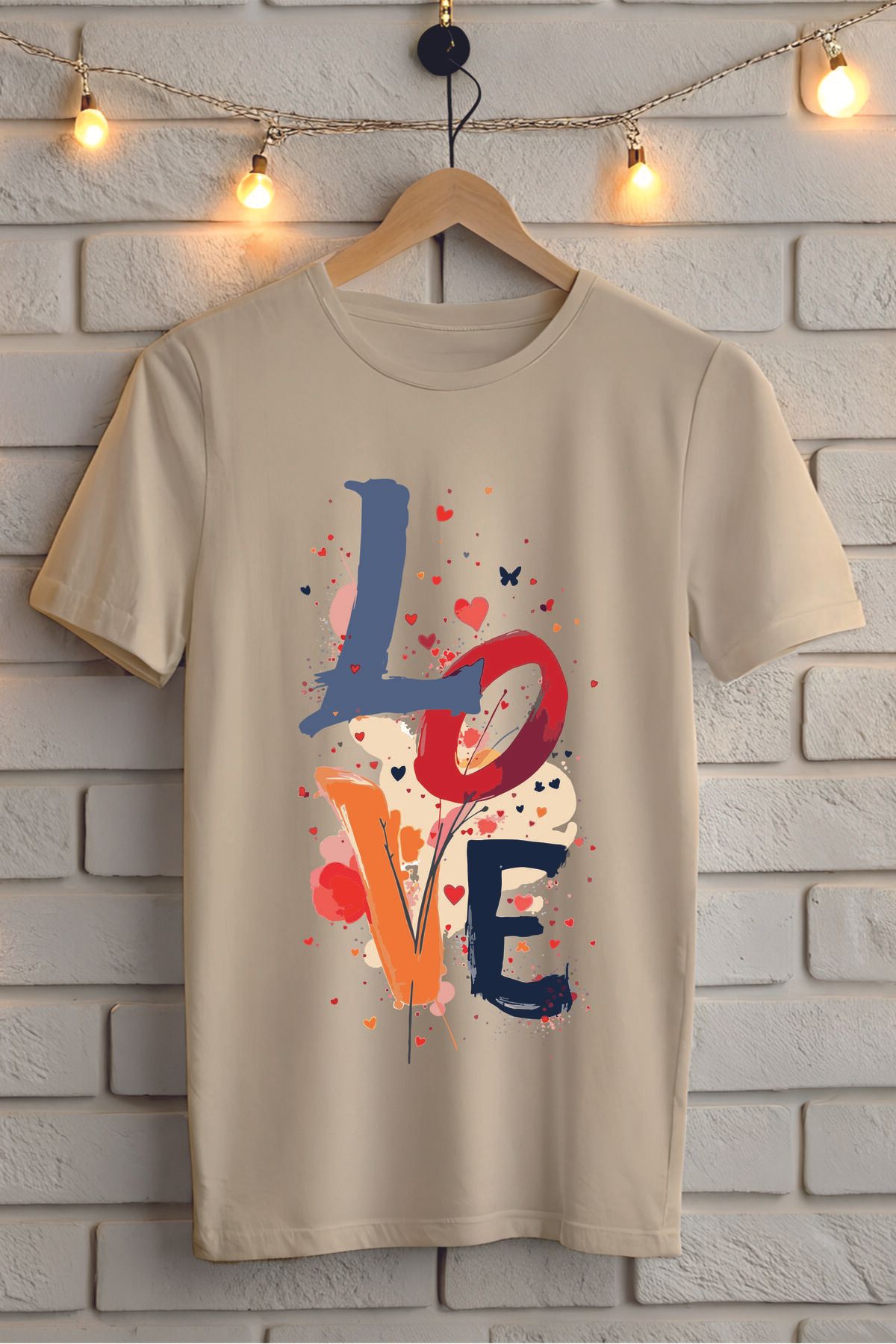 ModaSphere Love Baskılı Unisex Oversize Tişört