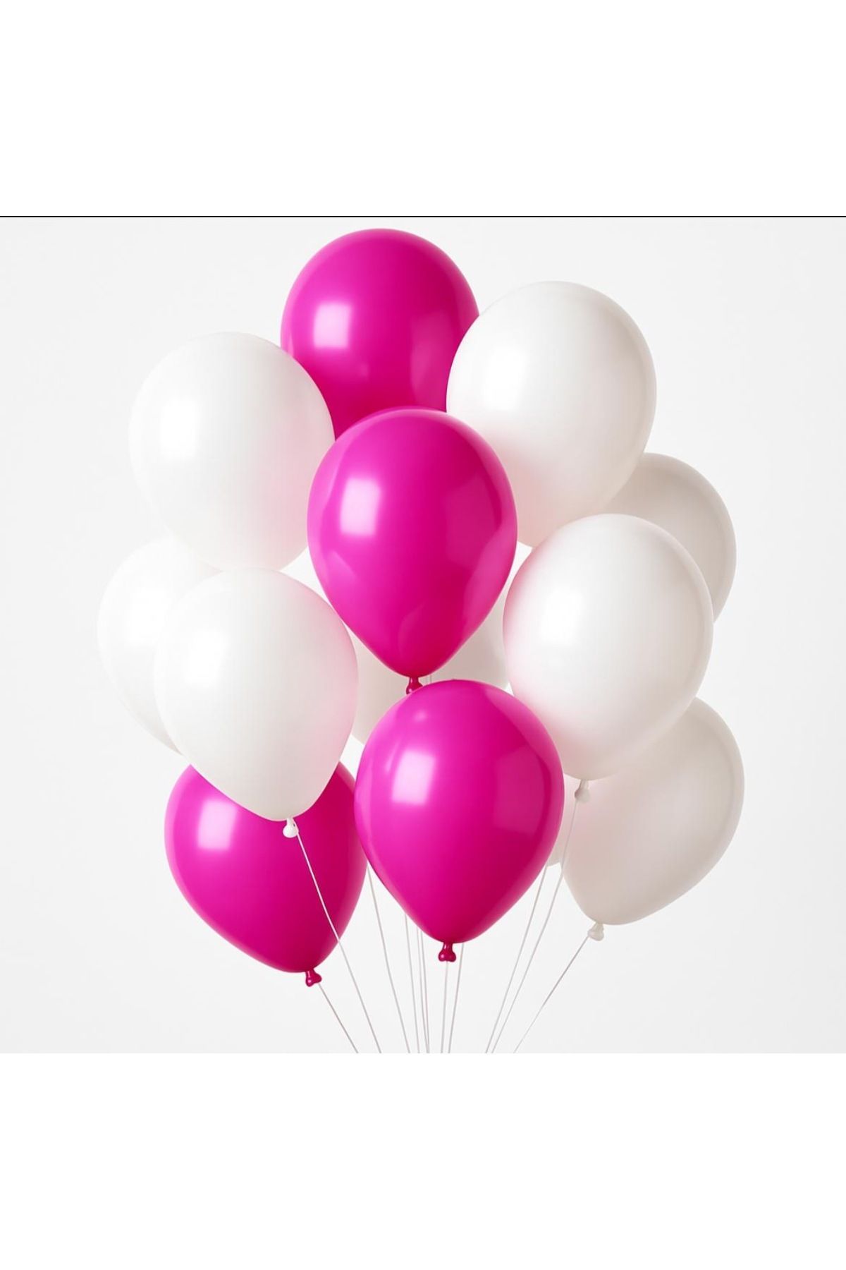 HBK Balon 20li balon paketi 10 fuşya + 10beyaz balon 12 inç