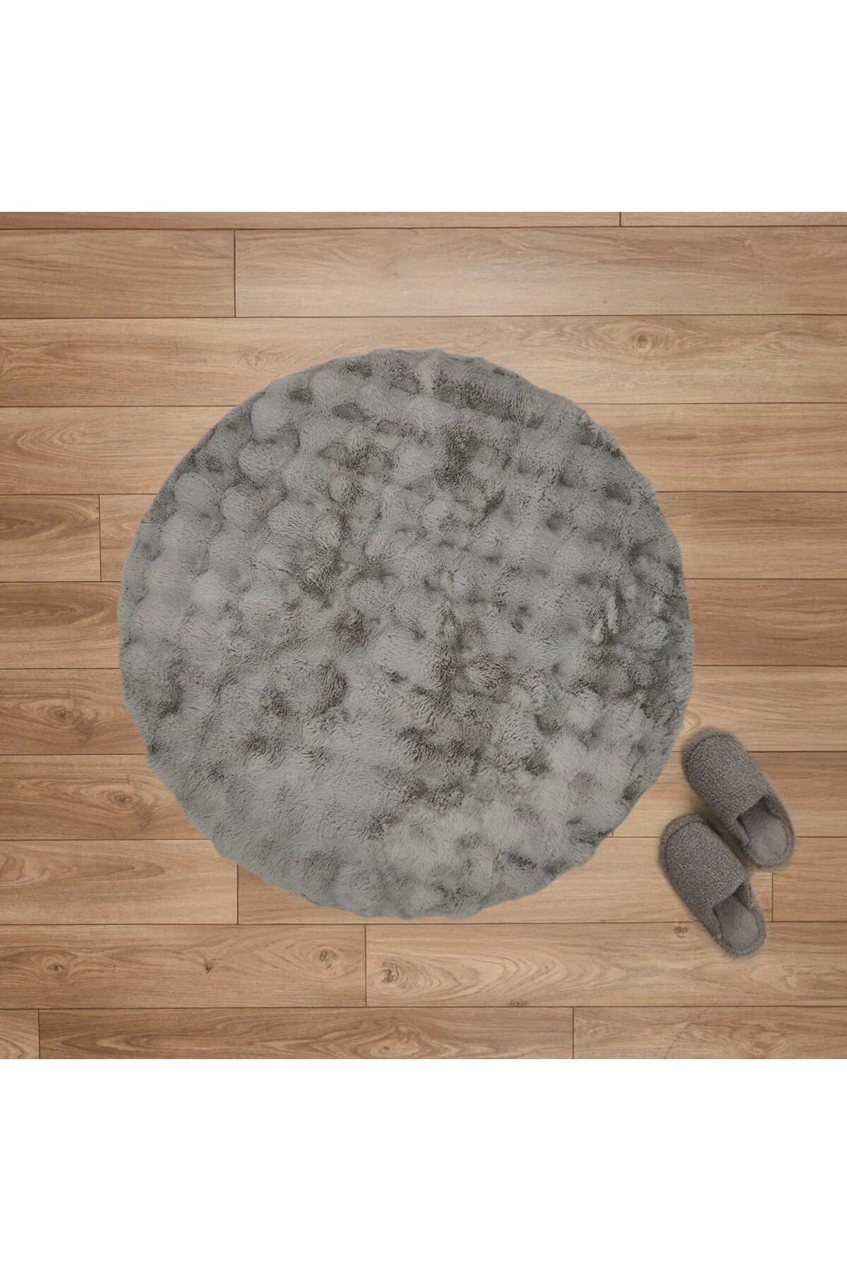 ASPARTAM Bubble Yuvarlak Halı - Gri - 100x100 cm