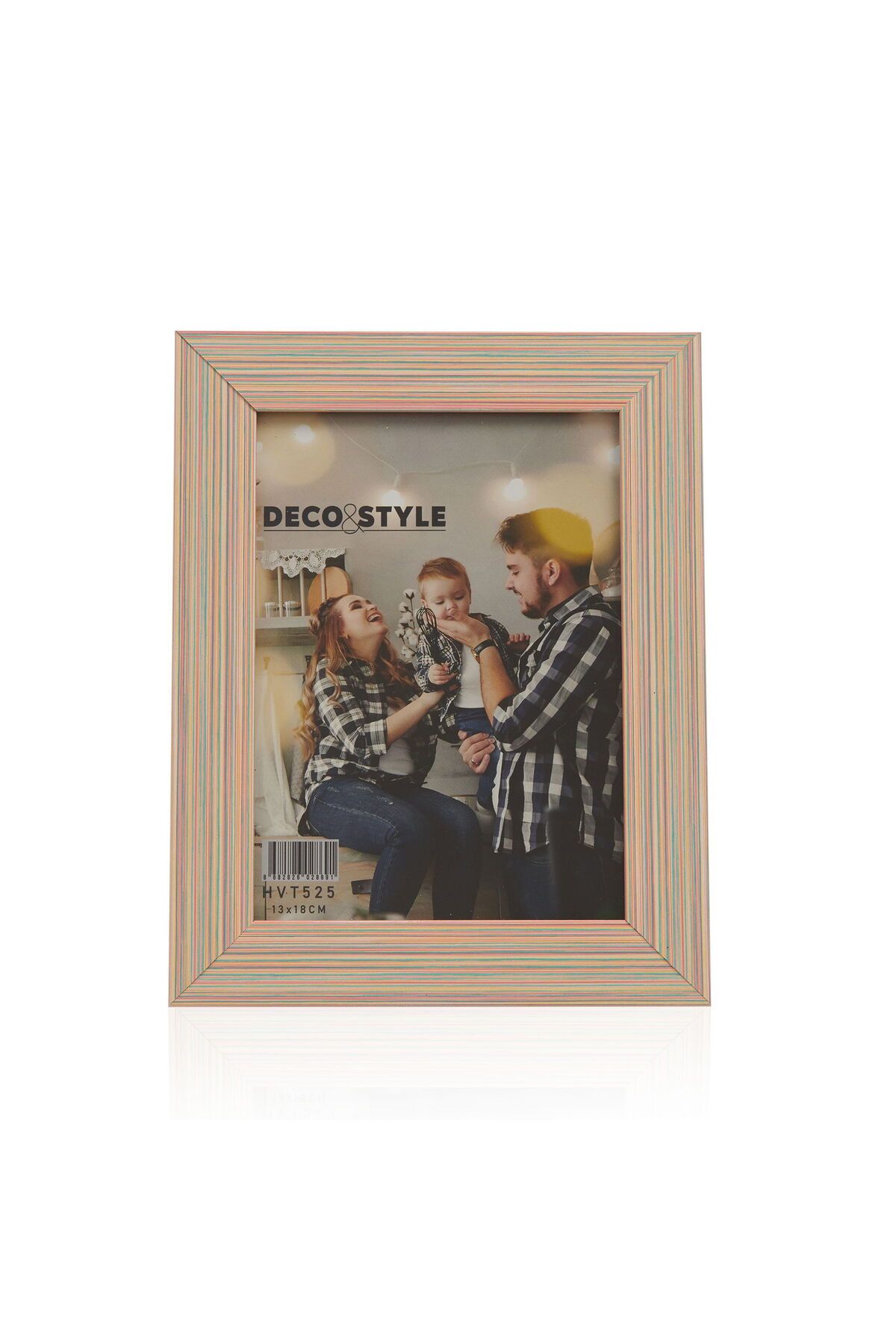 MATMEL Çizgili Fotoğraf Çerçevesi - Pembe - 13x18 cm