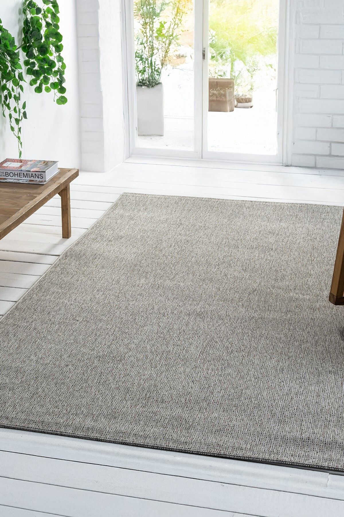 Oskar halı gri 662 halı kilim salon mutfak koridor jüt hasır görünümlü dokuma makine halısı