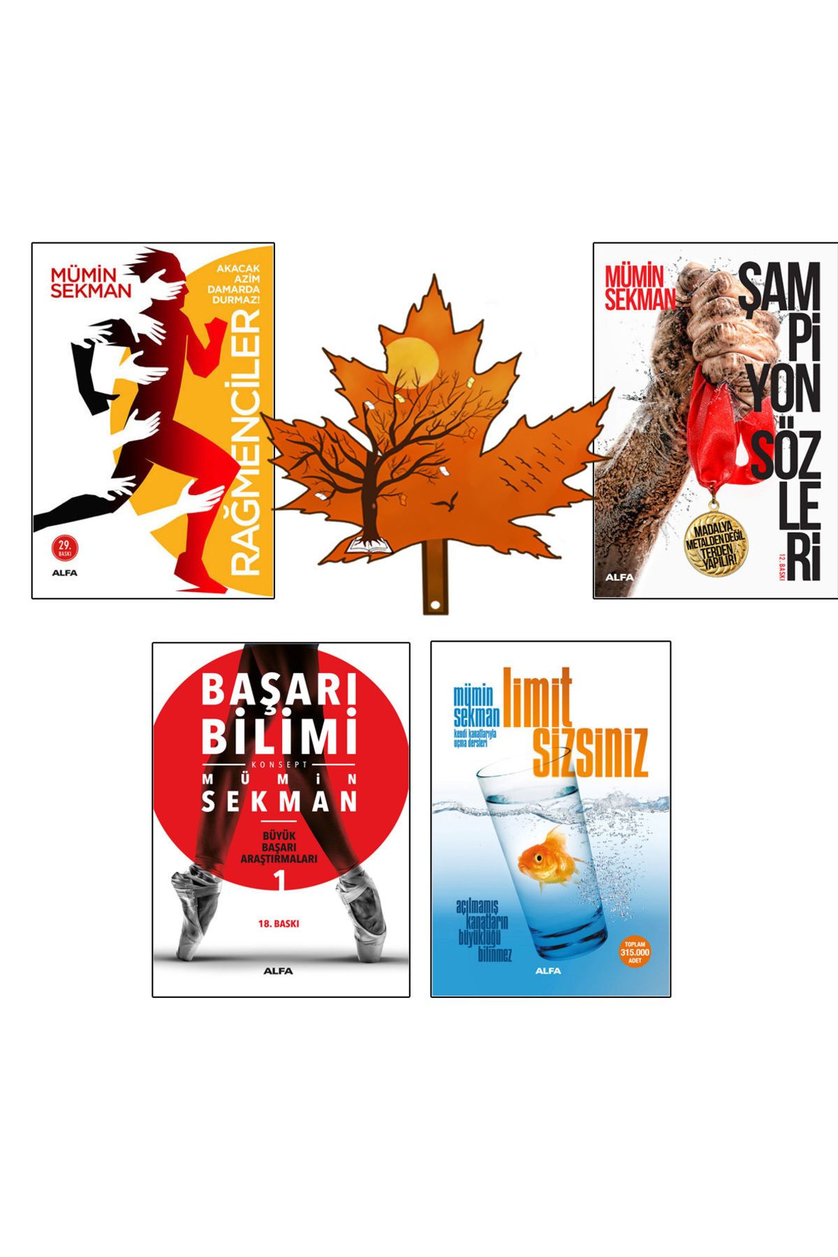 Alfa Yayınları mümin sekman - rağmenciler - şampiyon sözleri - başarı bilimi - limit sizsiniz - kitap ayracı