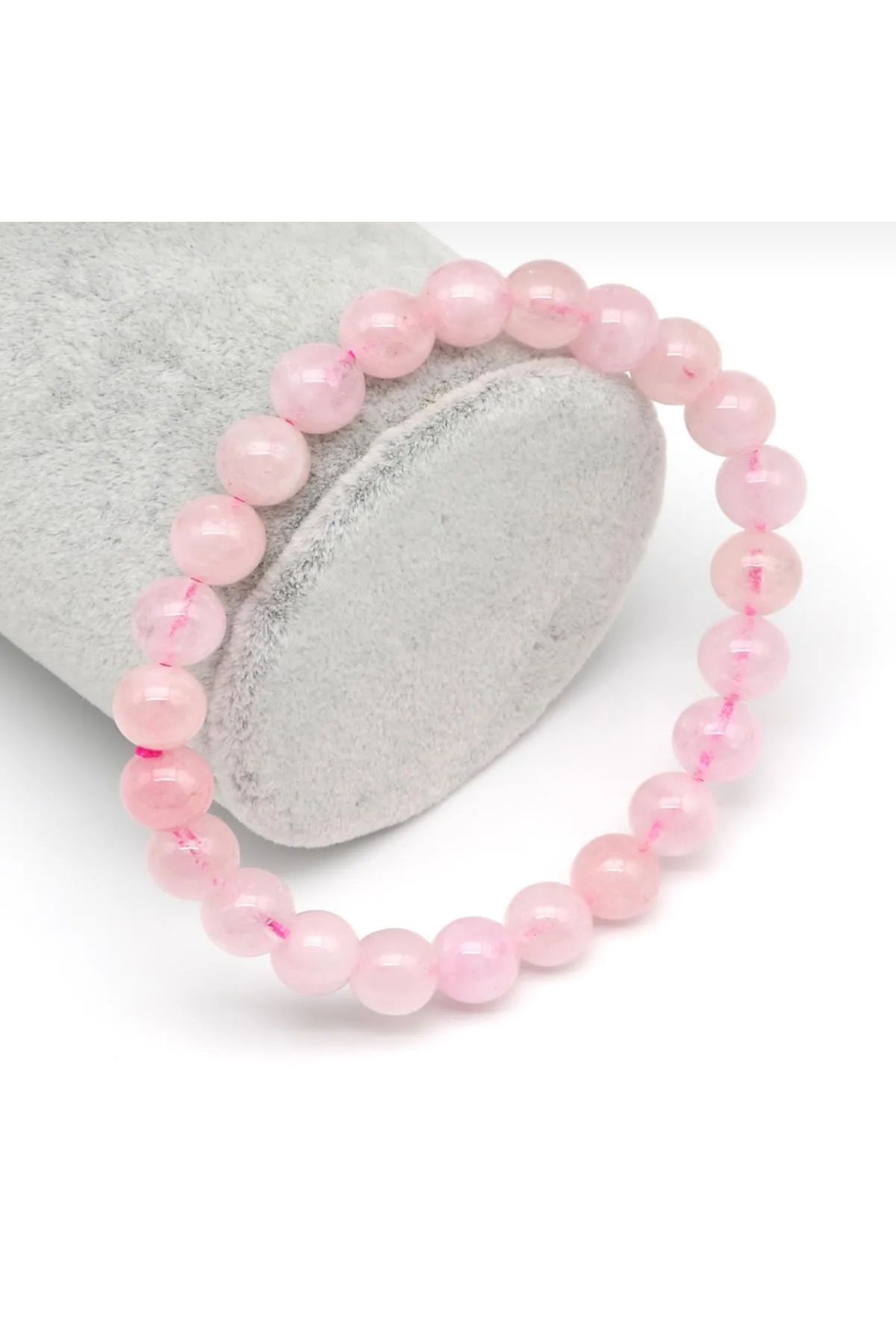 Taş-Mir Pembe Kuvars Bileklik 8 mm A Kalite