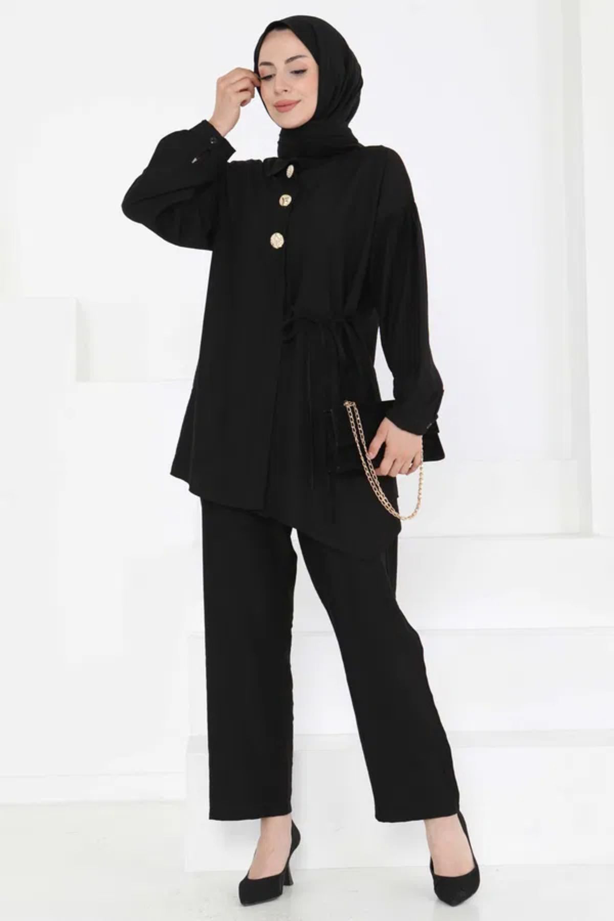 Butik Belden Bağlamalı İkili Takım tesetü
