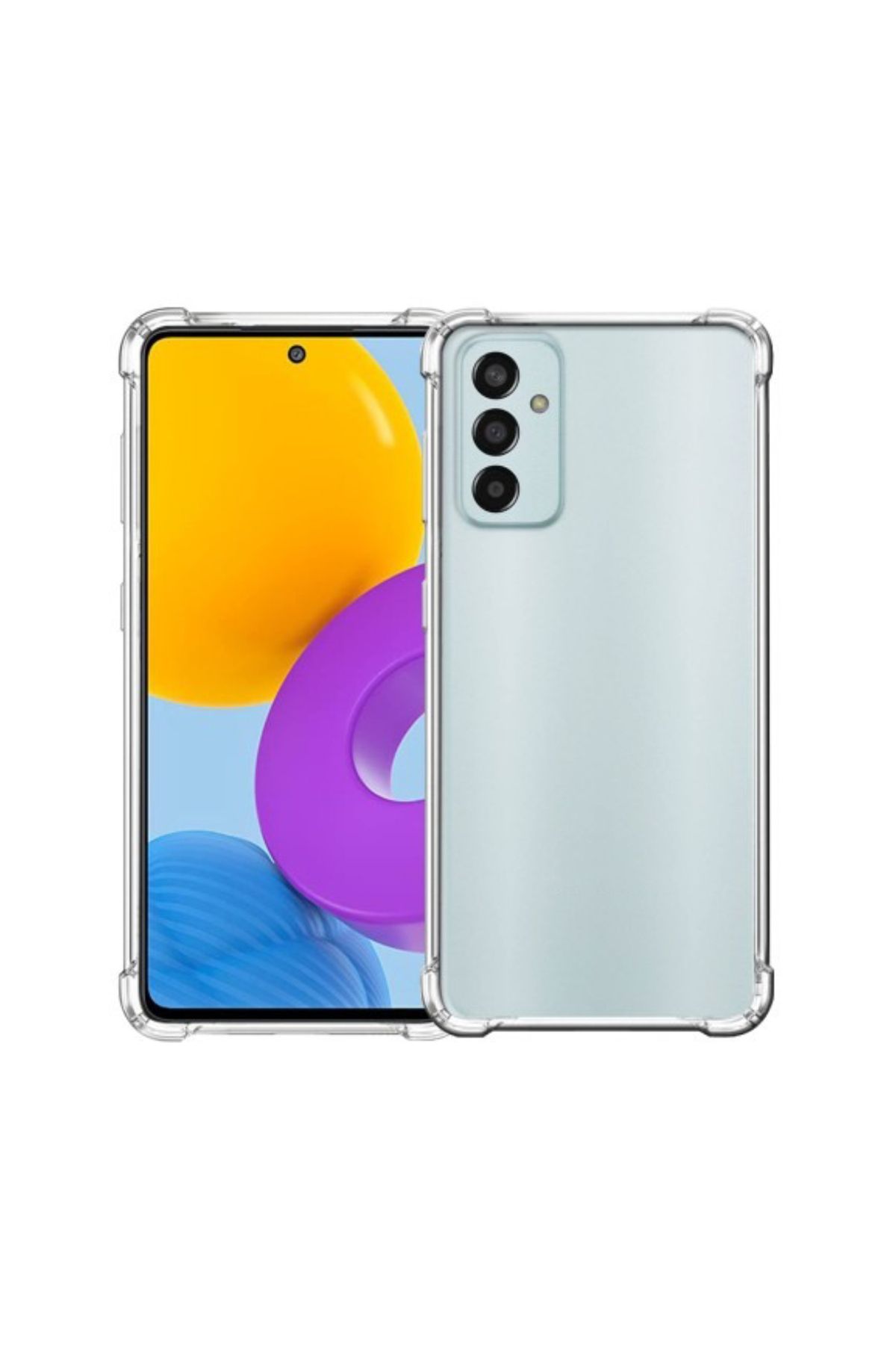 CaseArt Samsung Galaxy M52 Kapak Kamera Korumalı Antişok Airbag Köşe Korumalı Silikon Şeffaf Kılıf