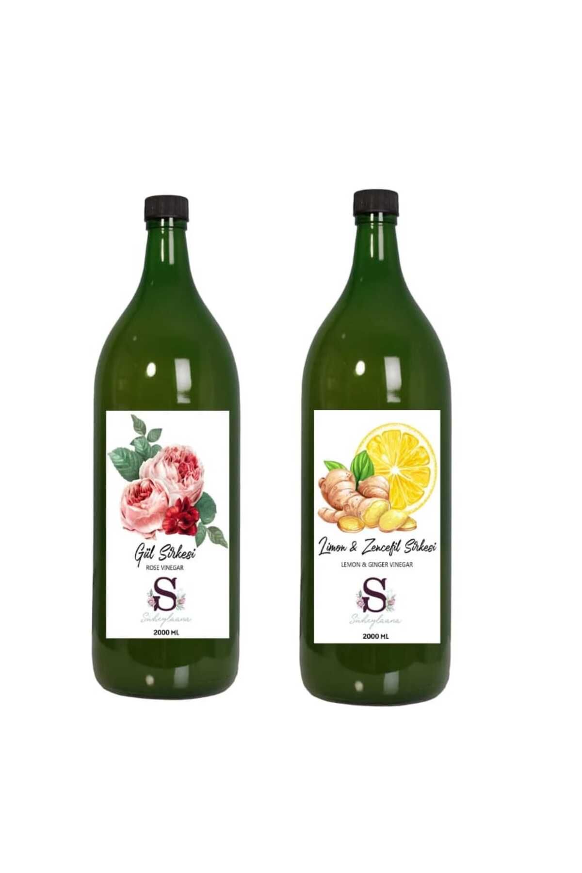 Süheylaana Doğal Gül Sirkesi 2000 Ml - Doğal Limon & Zencefil Sirkesi 2000 Ml