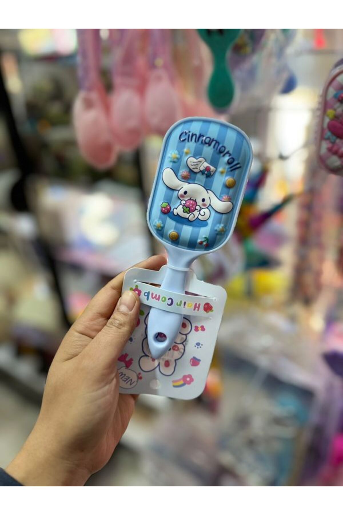 EyER Shoping Kuromi Melody Figürlü Kız Çocuklarına Özel Acıtmayan Tarak 1 ADET mavi