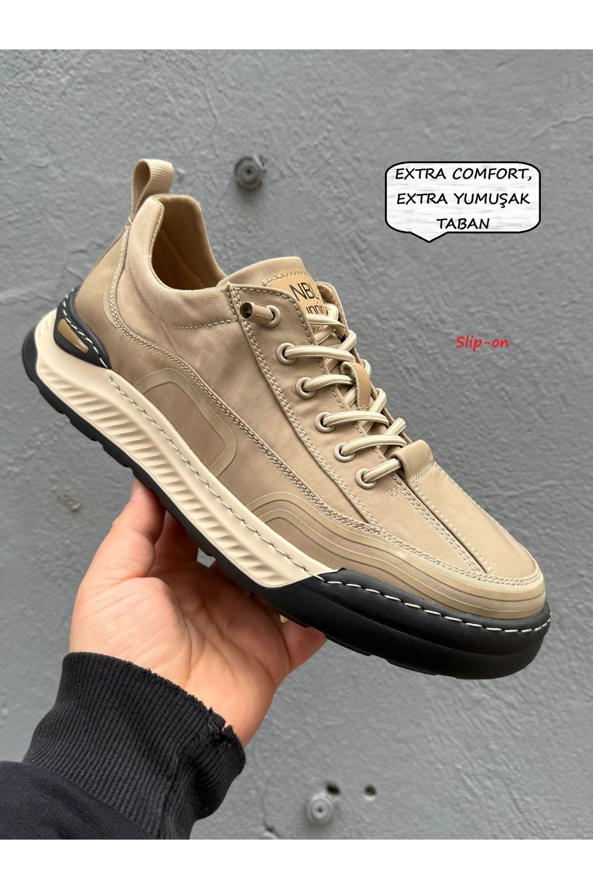 Nobel EXTRA COMFORT, EXTRA YUMUŞAK, LASTİK BAĞCIKLI ERKEK SNEAKER, İTHAL TABAN