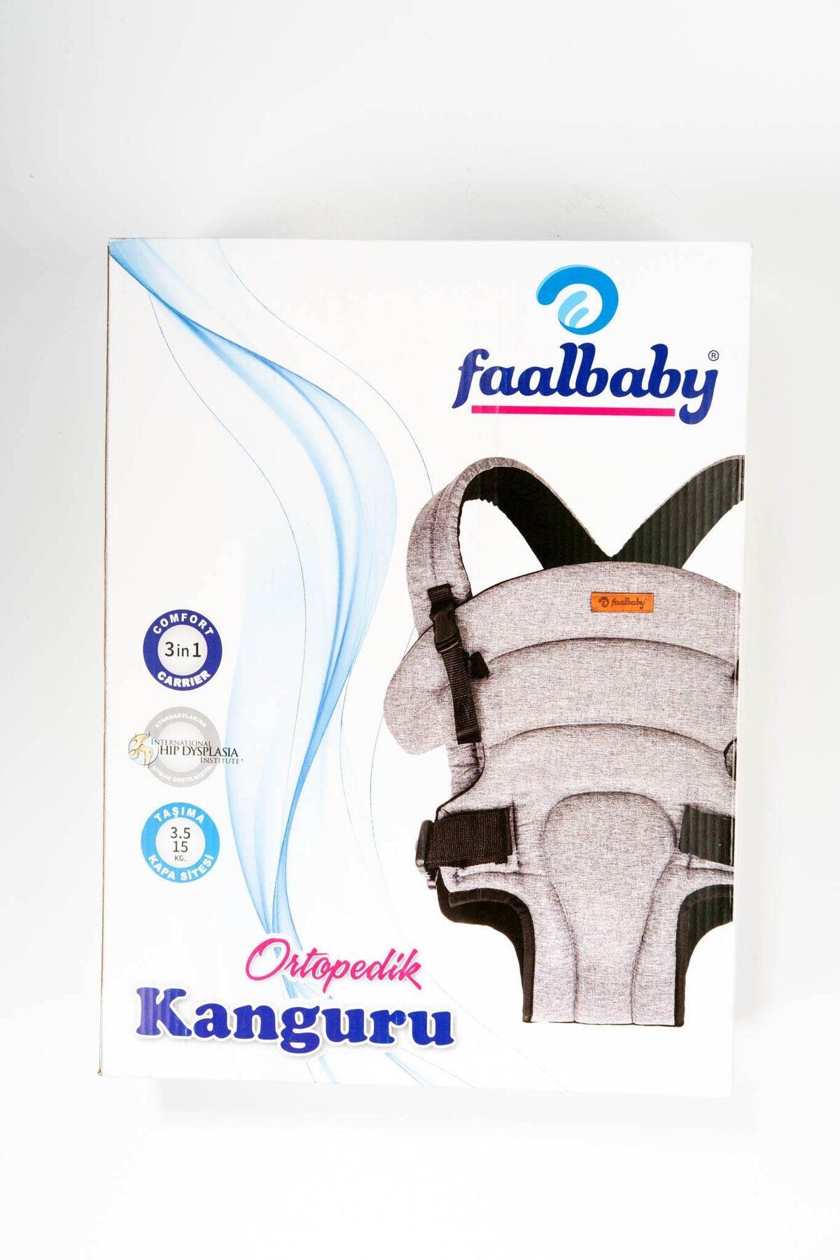 agugu Ortopedik Bebek Kangurusu 3.5-15 kg Taşıma Kapasiteli Gri