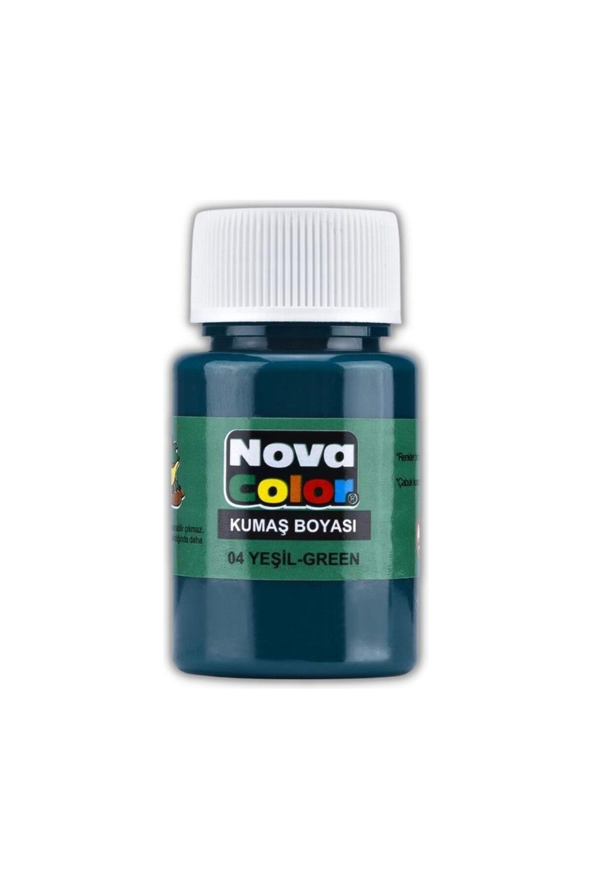 Nova Color Kumaş Boyası, Canlı Renkler, Solmaz, Tişört, Çanta, Tekstil Boyası-yeşil Renk 30ml-1 Adet
