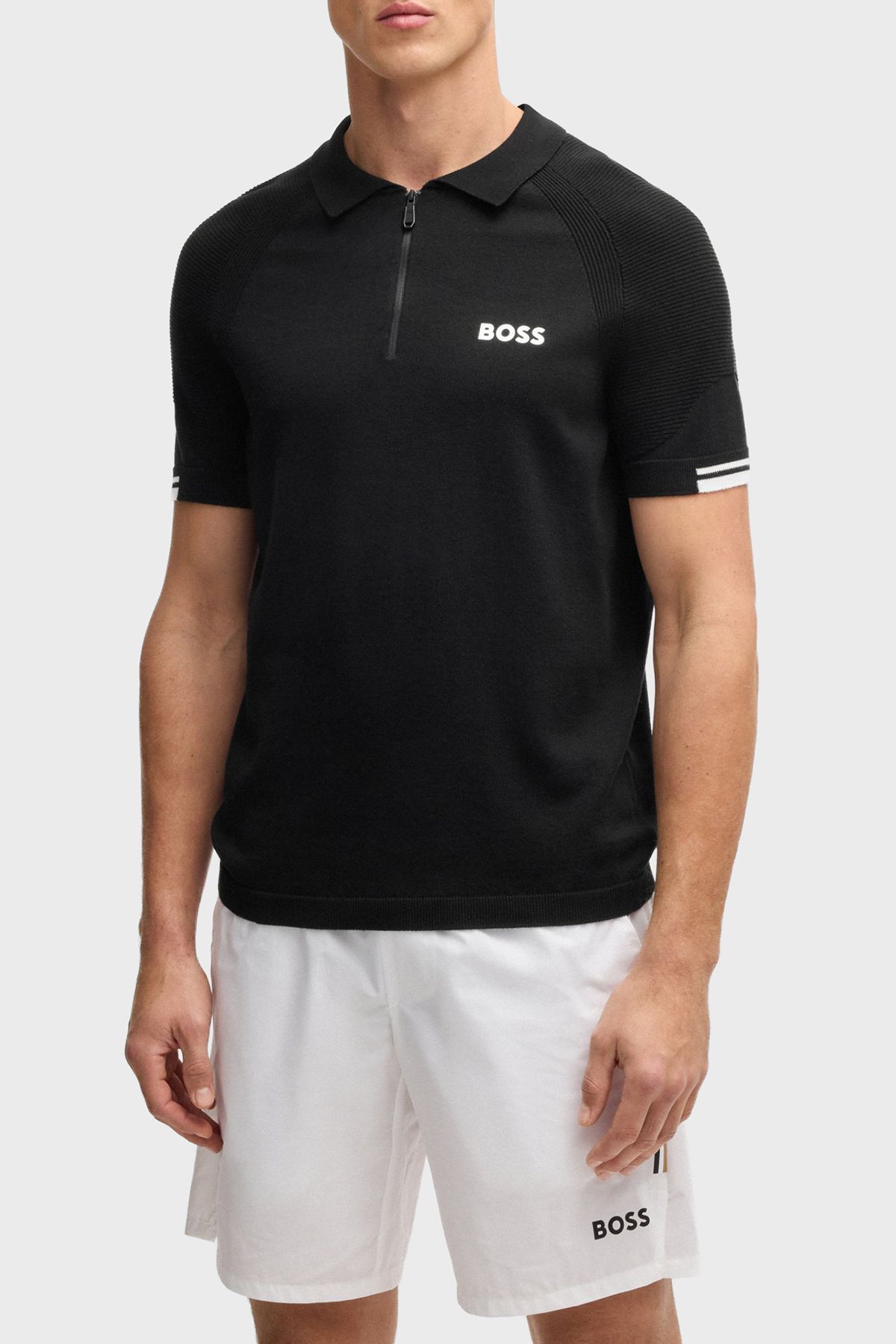 BOSS Pamuklu Slim Fit Yarım Fermuarlı Polo Yaka T Shirt Erkek POLO YAKA T SHİRT 50537146 002