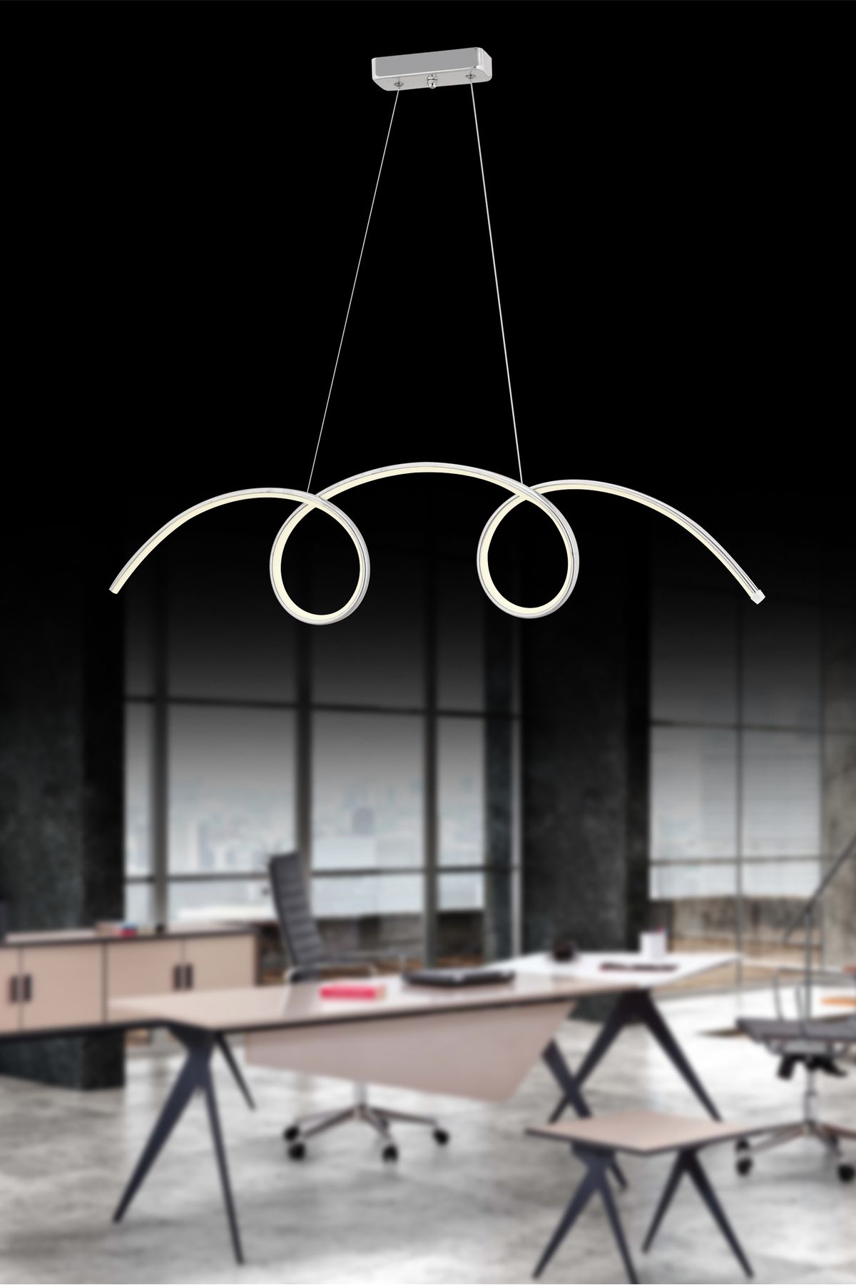 İstanbul Avize İstanbul Avize Gümüş Wavy Beyaz Power Ledli Modern Led Avize