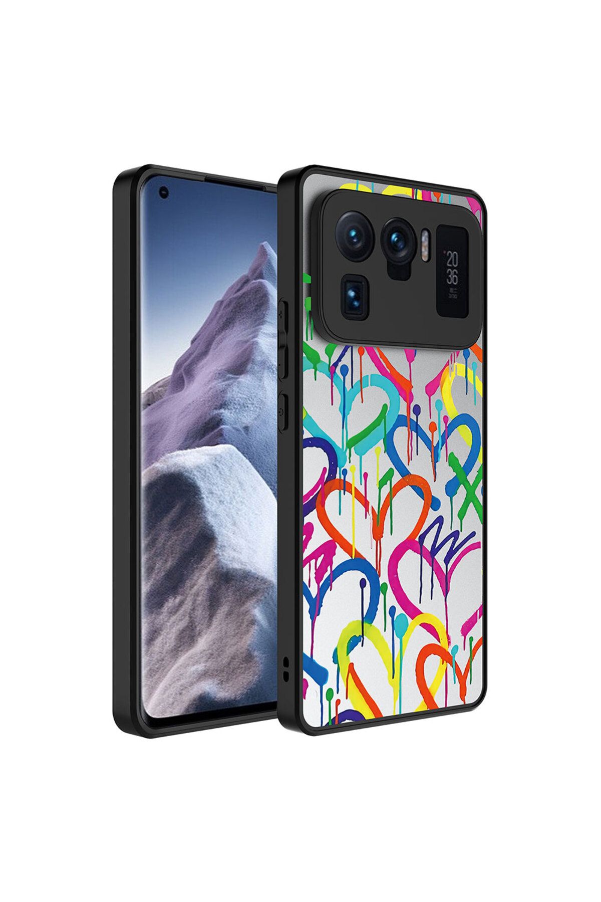 halkhouse Xiaomi Mi 11 Ultra Kılıf Aynalı Desenli Kamera Korumalı Parlak Sert Silikon Esnek Renkli Mirror Kapa