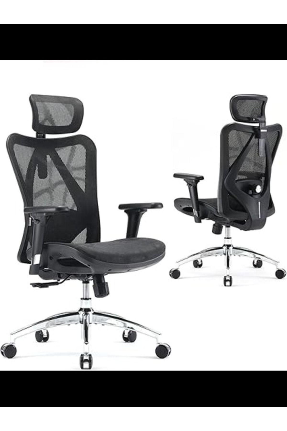 SIHOO-M57 Medium Back Ergonomic Mesh Chair With 3d Arm Rests And Lumbar Support - Black 2