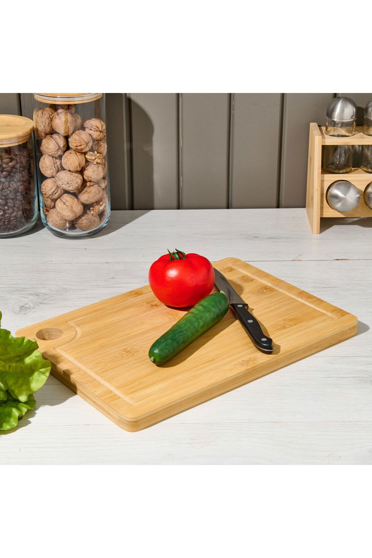 MATMEL Bambu Kesme Tahtası - Bej - 33x23x1,5 cm