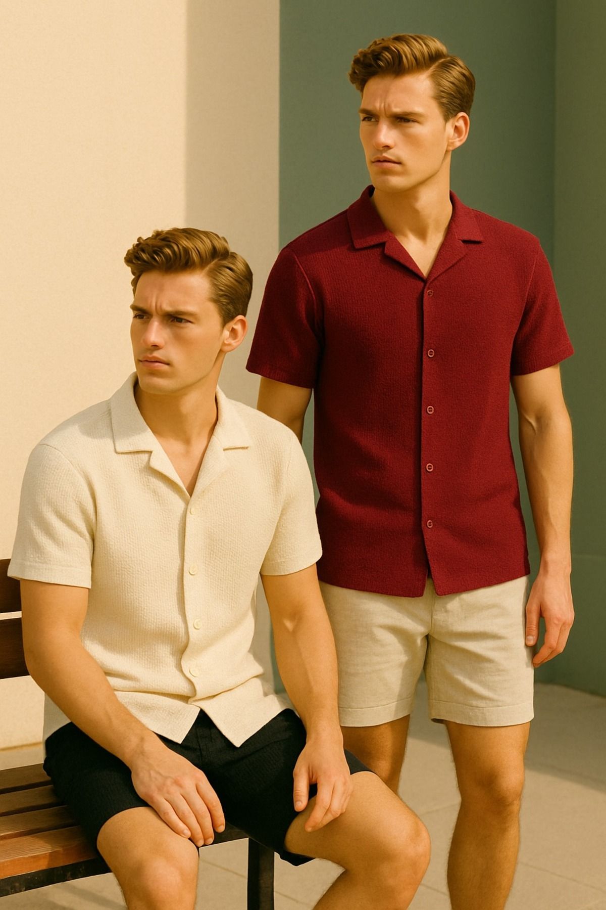 LC Waikiki Yeni Sezon Slim Fit Kısa Kollu Erkek Gömlek 2'li Paket