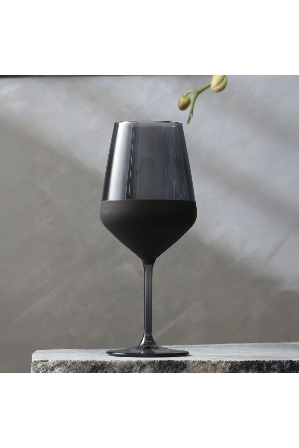 ASPARTAM Matte 4'lü Ayaklı Bardak - Siyah - 490 ml
