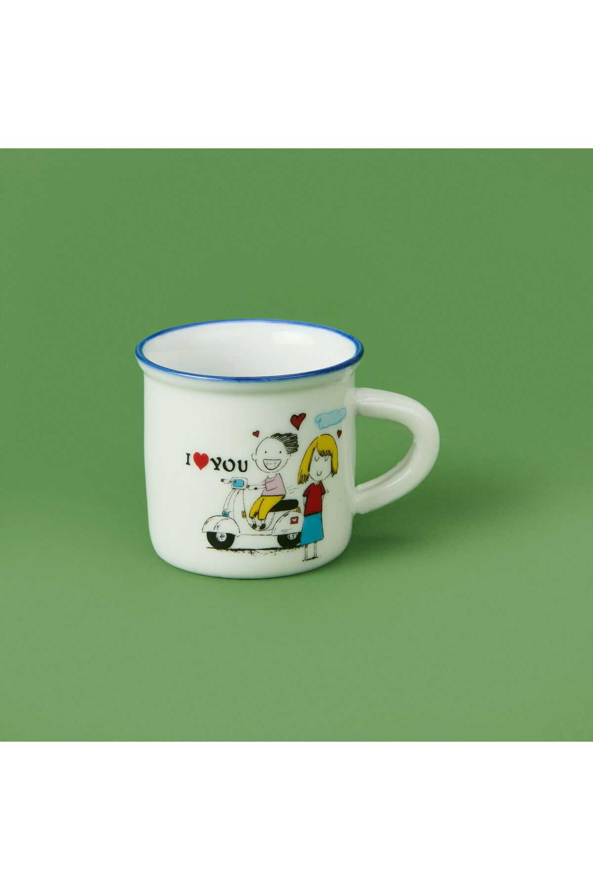 ASPARTAM I Love You Desenli Türk Kahvesi Fincanı - - 80 ml